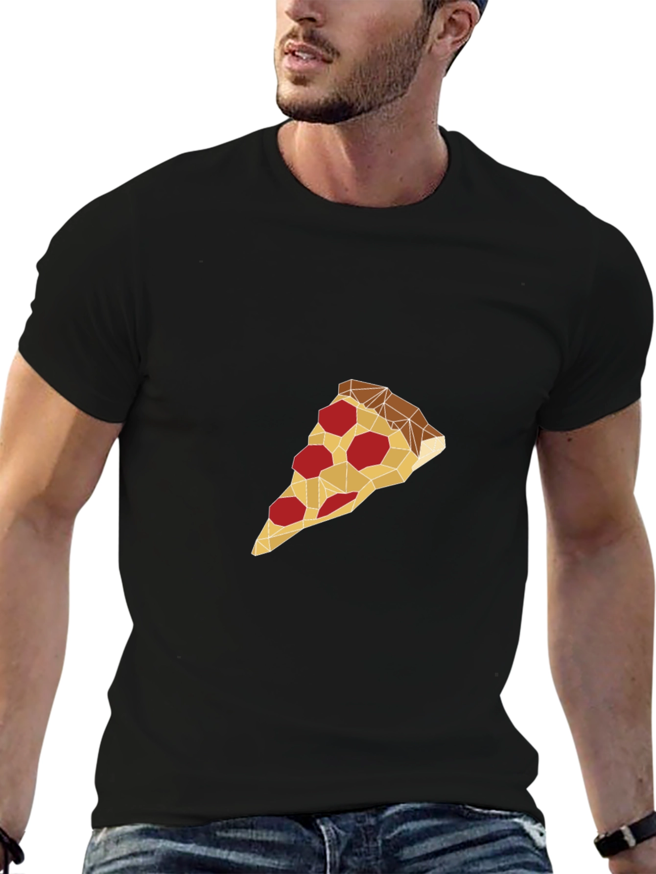 Geometric Pizza Slice Graphic Tee