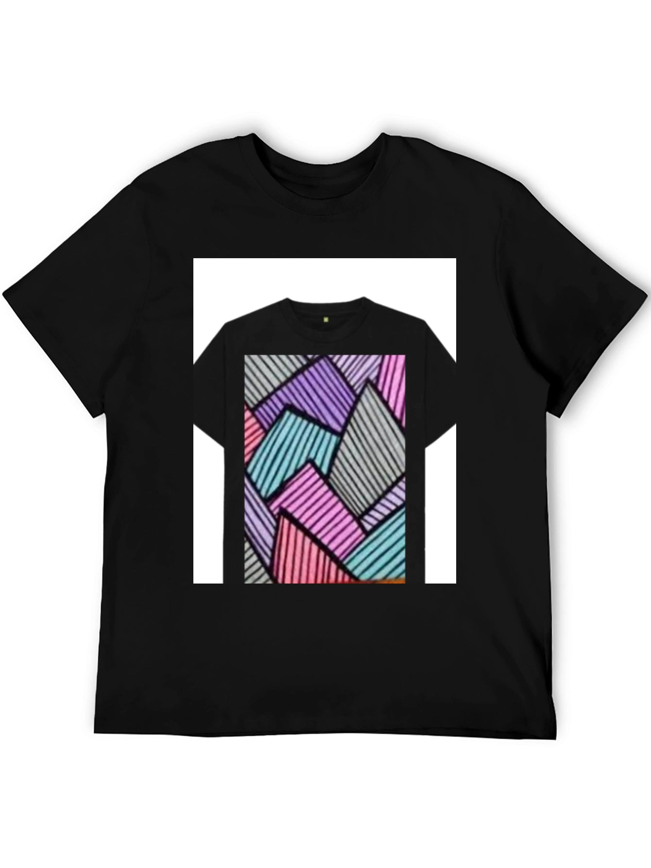 Abstract Geometric Black T-Shirt
