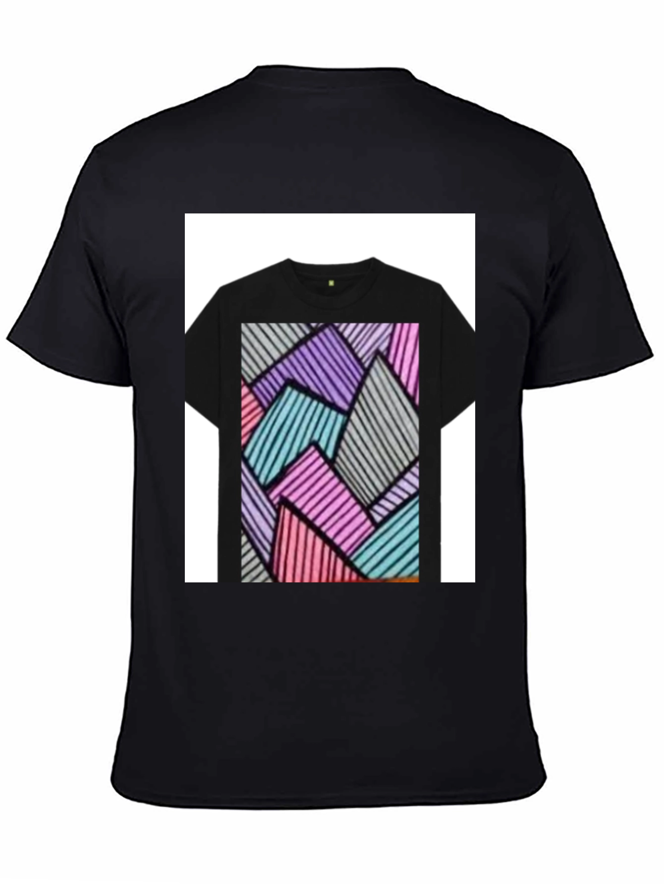 Abstract Geometric Black T-Shirt
