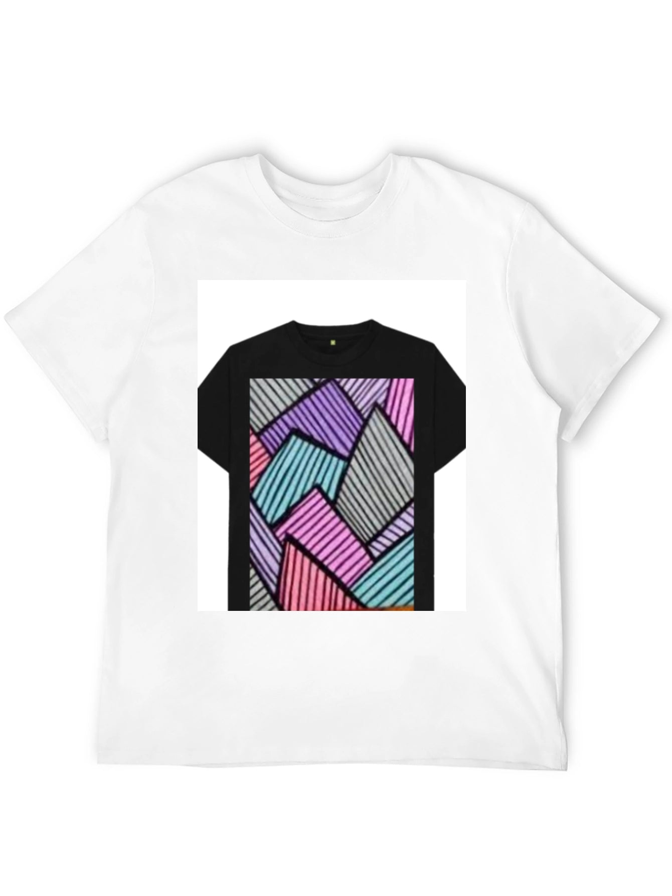 Abstract Geometric Black T-Shirt