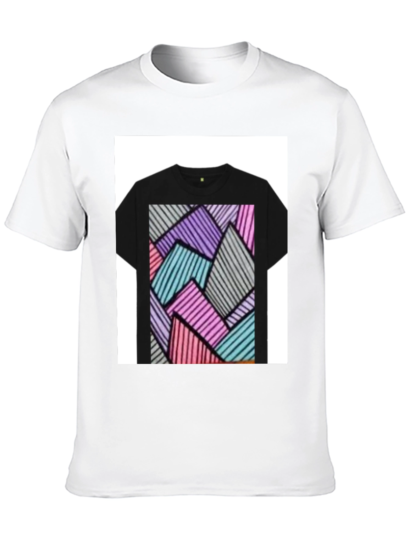 Abstract Geometric Black T-Shirt