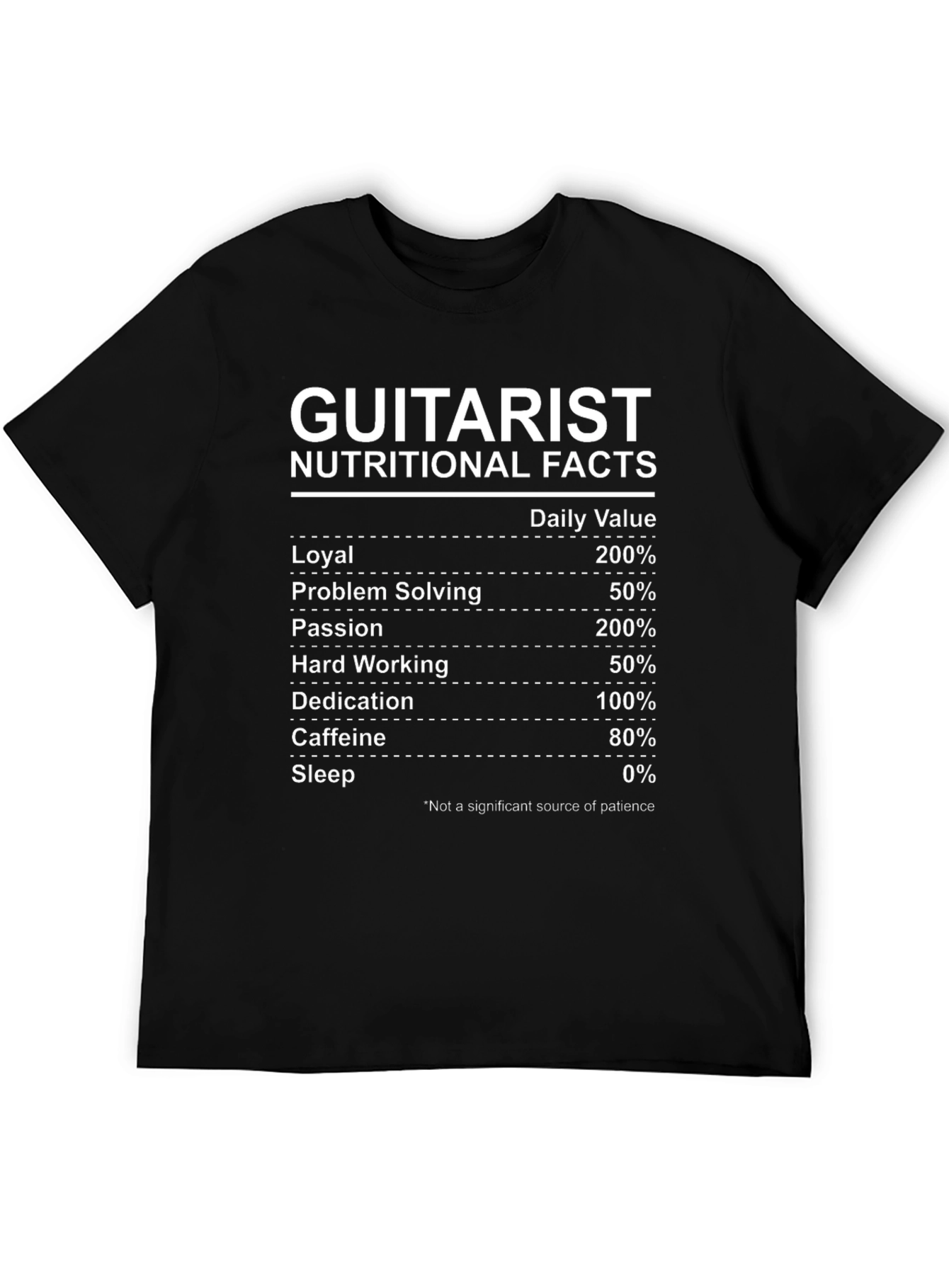 Guitarist Nutritional Facts T-Shirt