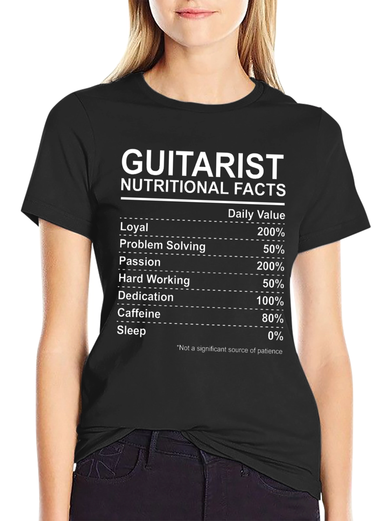 Guitarist Nutritional Facts T-Shirt