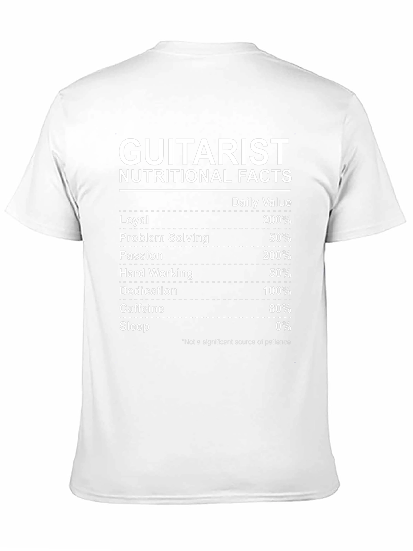 Guitarist Nutritional Facts T-Shirt