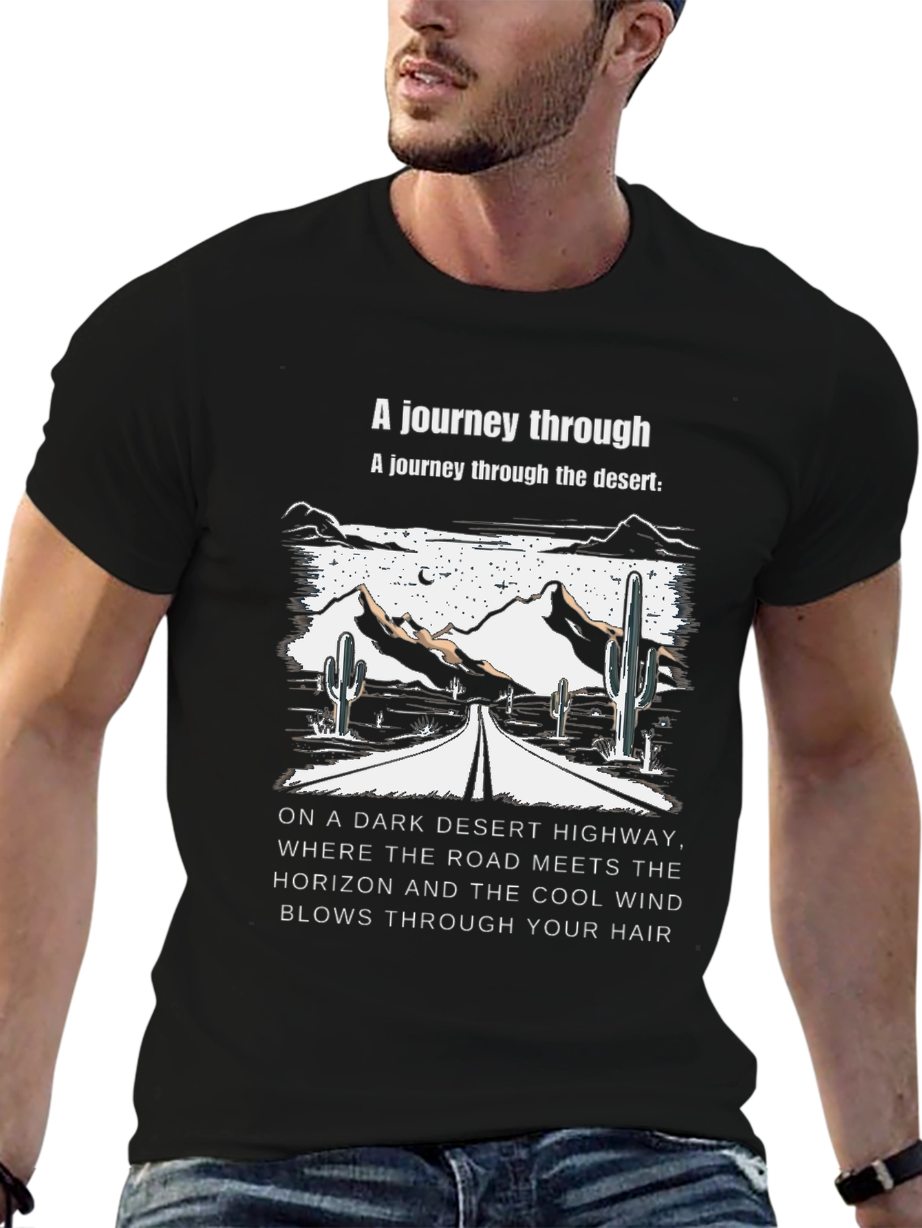 Desert Highway T-Shirt: Journey Through the Desert