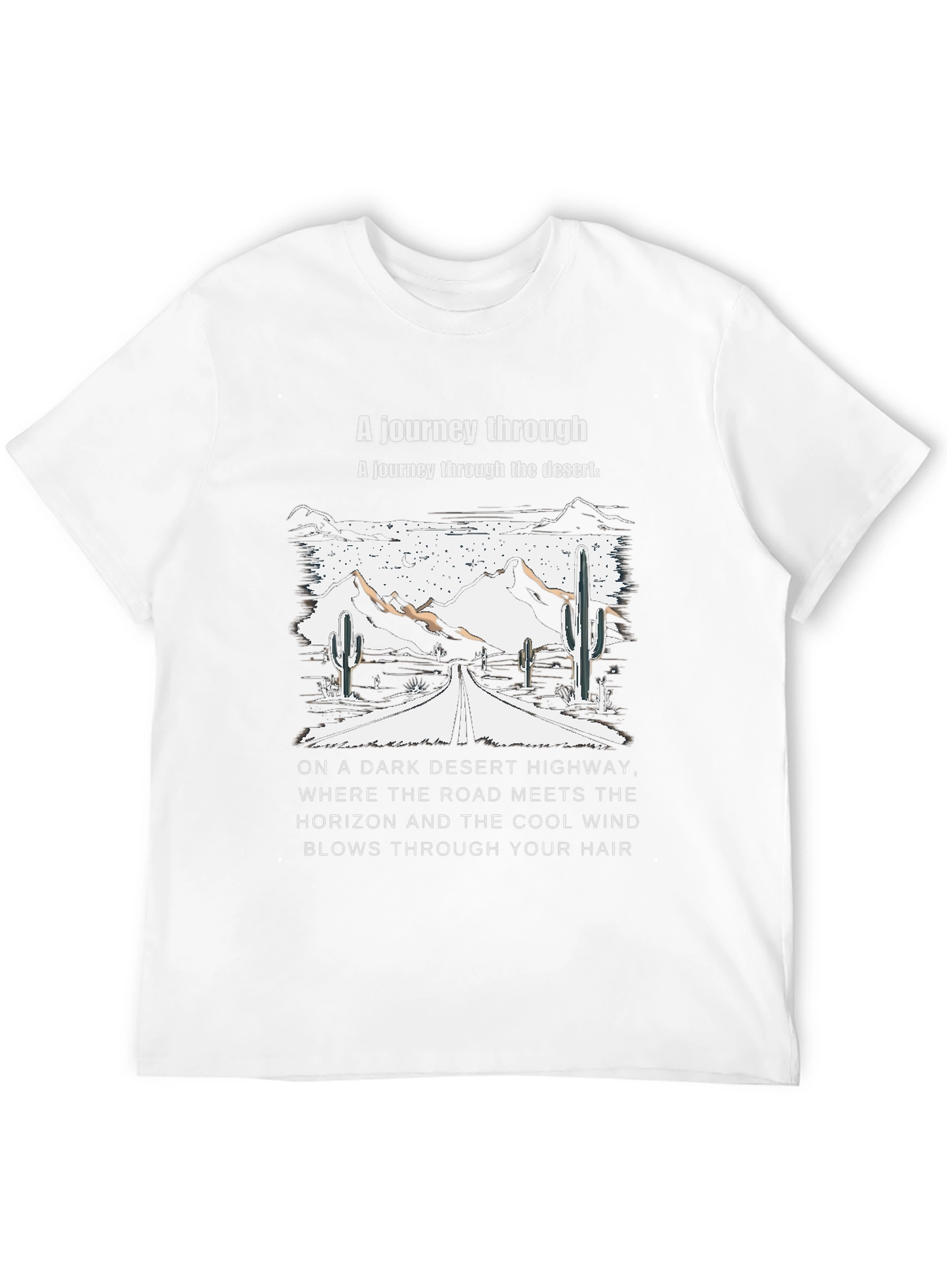 Desert Highway T-Shirt: Journey Through the Desert