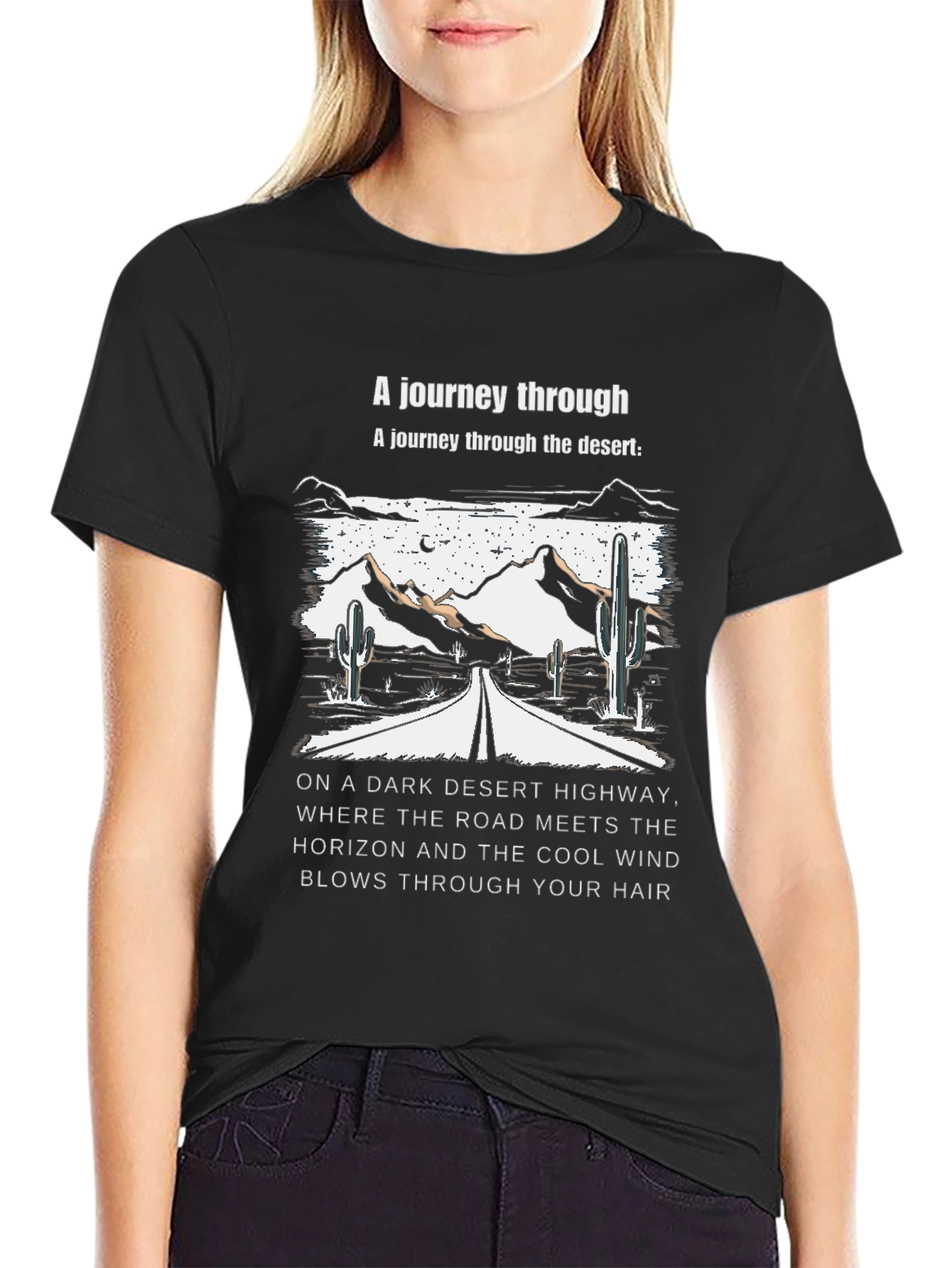 Desert Highway T-Shirt: Journey Through the Desert