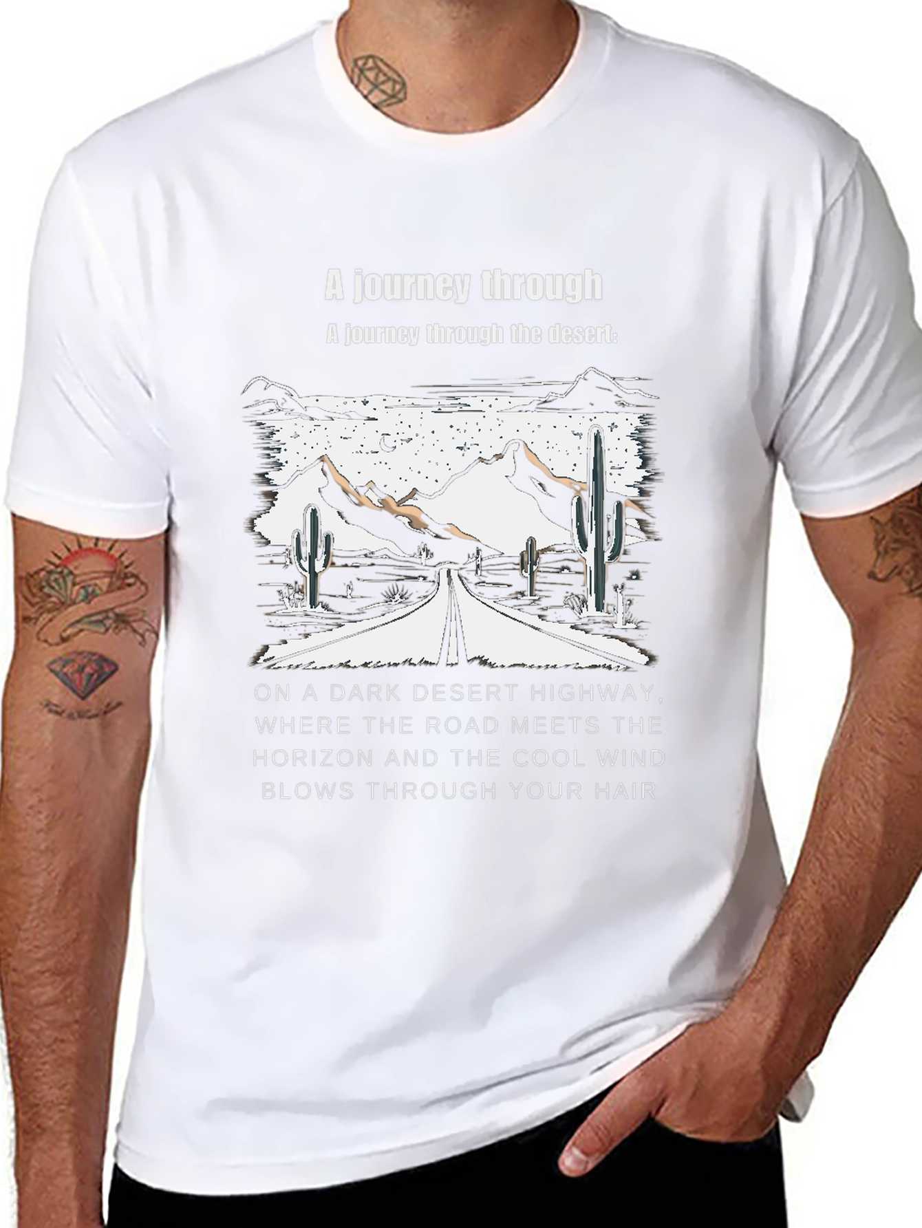 Desert Highway T-Shirt: Journey Through the Desert