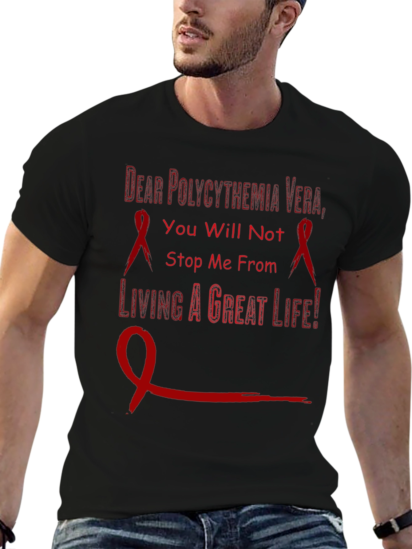Polycythemia Vera Awareness T-Shirt - Never Give Up