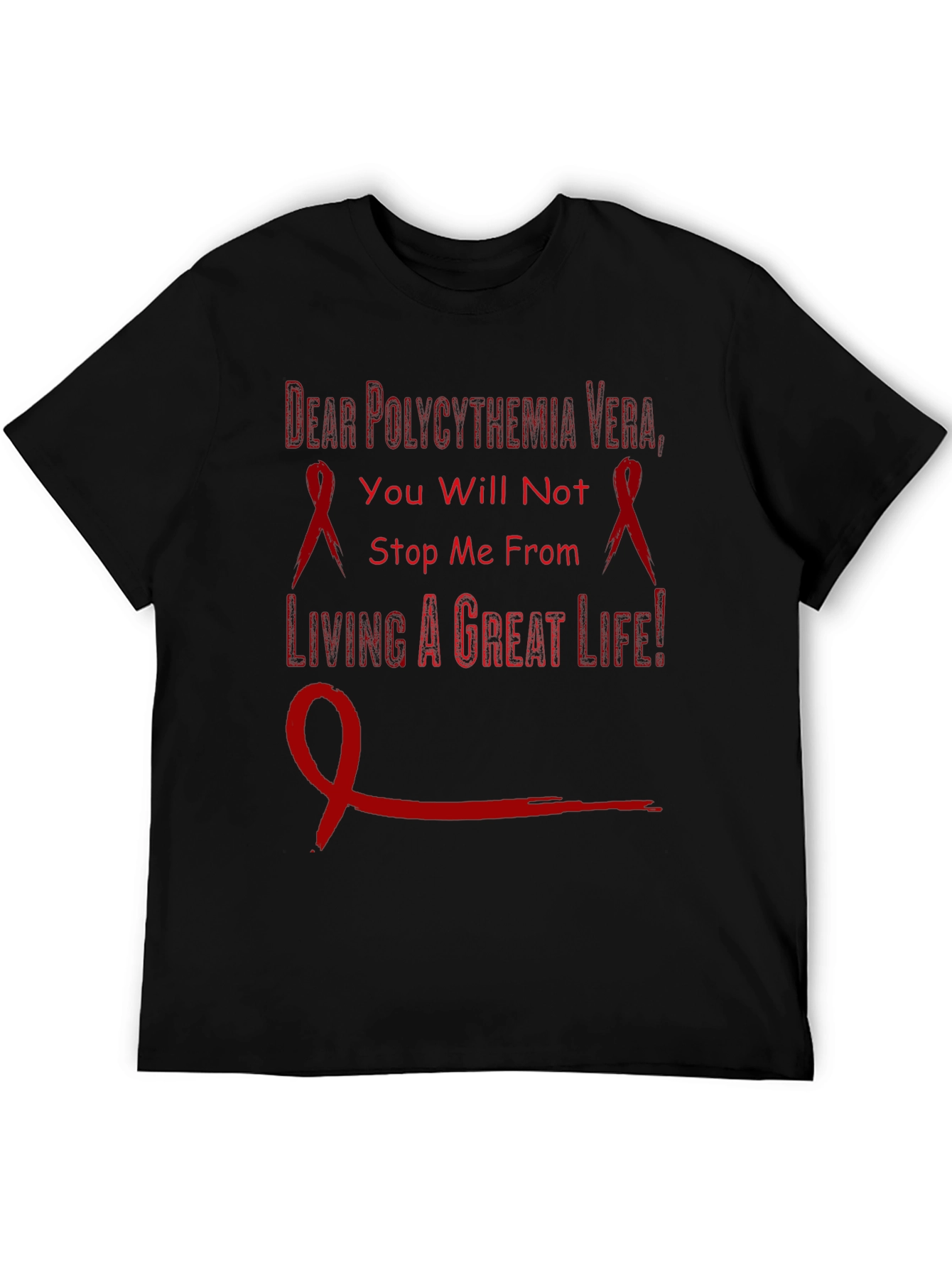 Polycythemia Vera Awareness T-Shirt - Never Give Up
