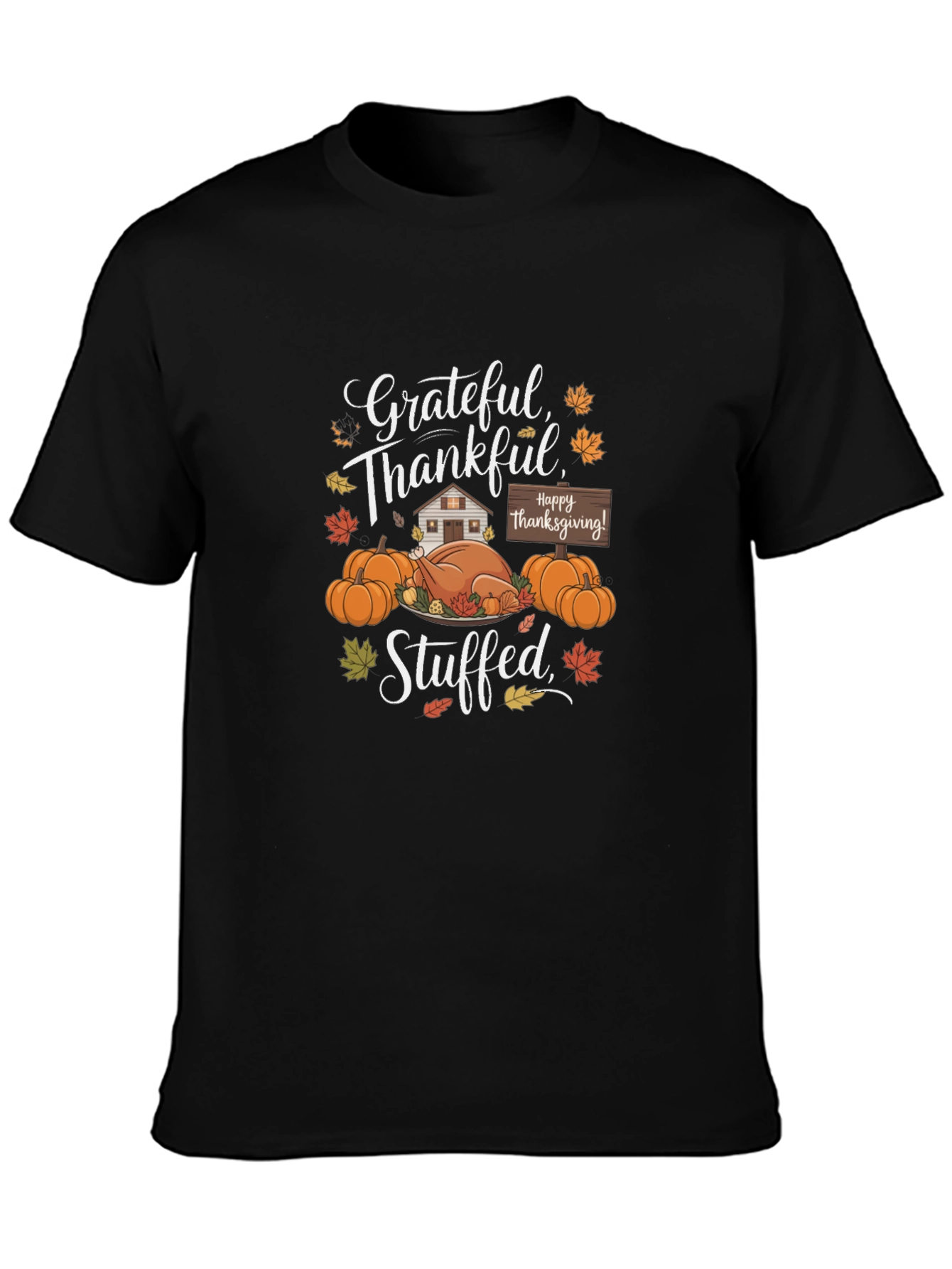 Grateful Thankful Stuffed Thanksgiving T-Shirt