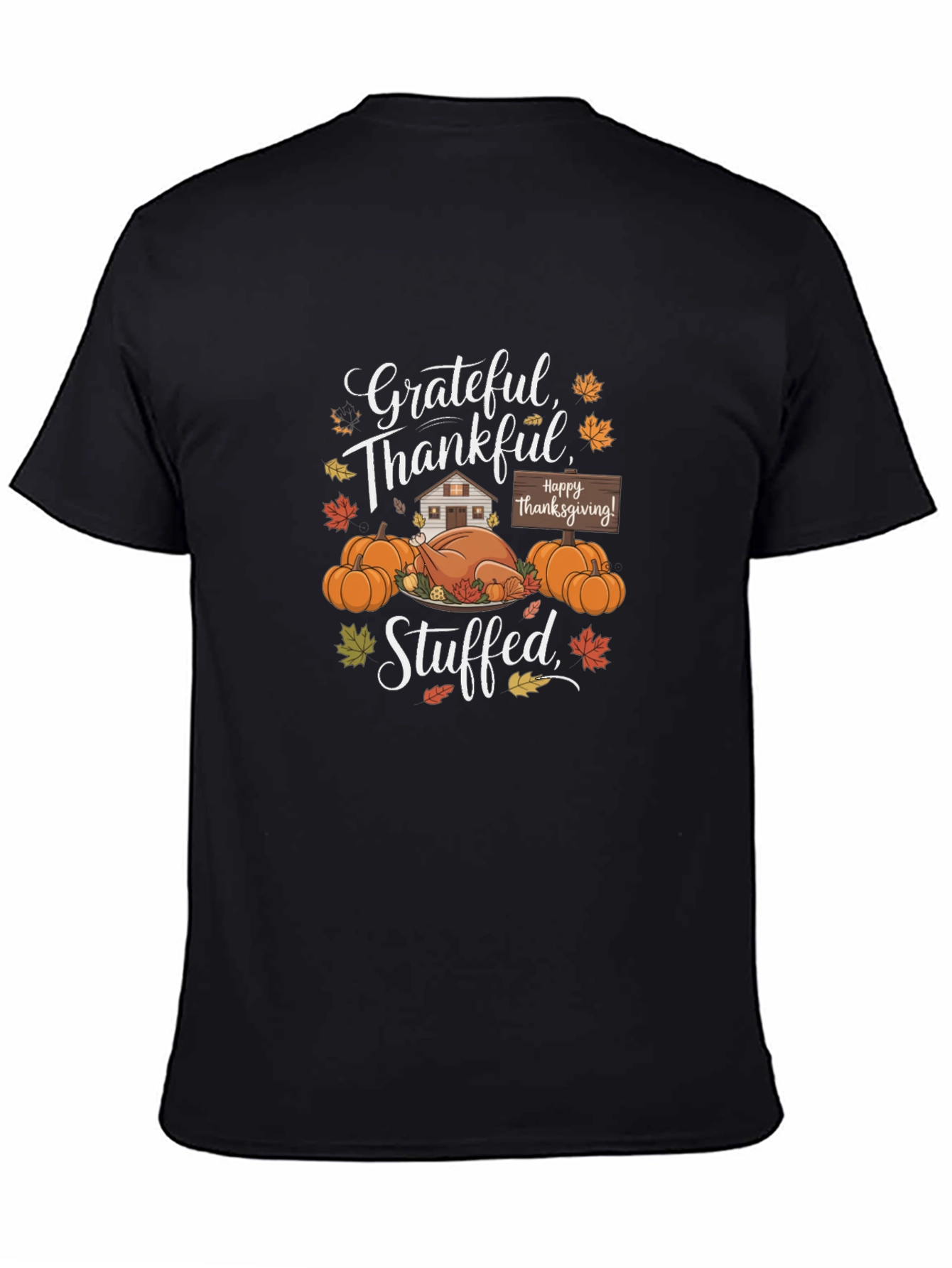 Grateful Thankful Stuffed Thanksgiving T-Shirt