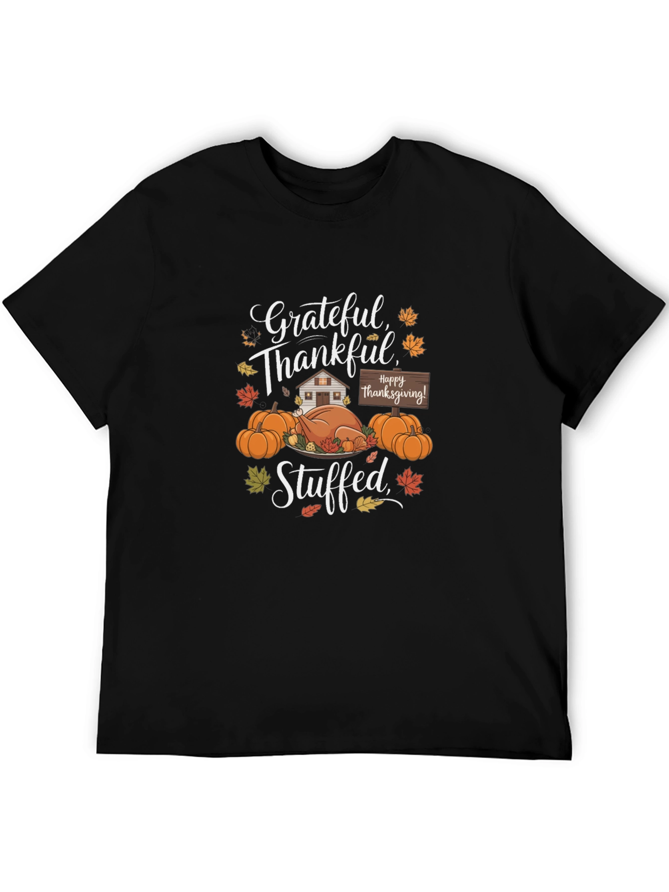 Grateful Thankful Stuffed Thanksgiving T-Shirt