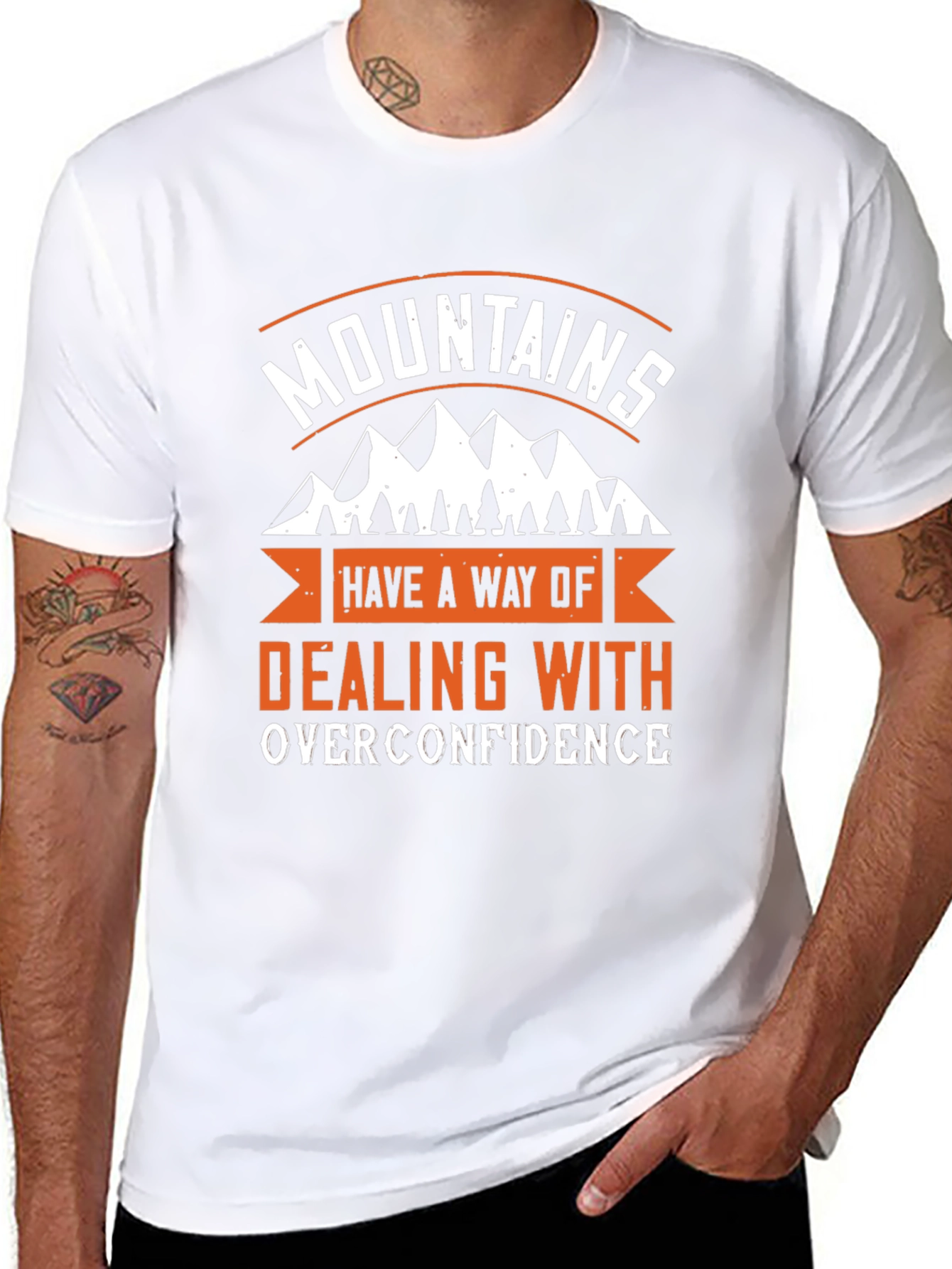 Mountains Dealing With Overconfidence Graphic Tee