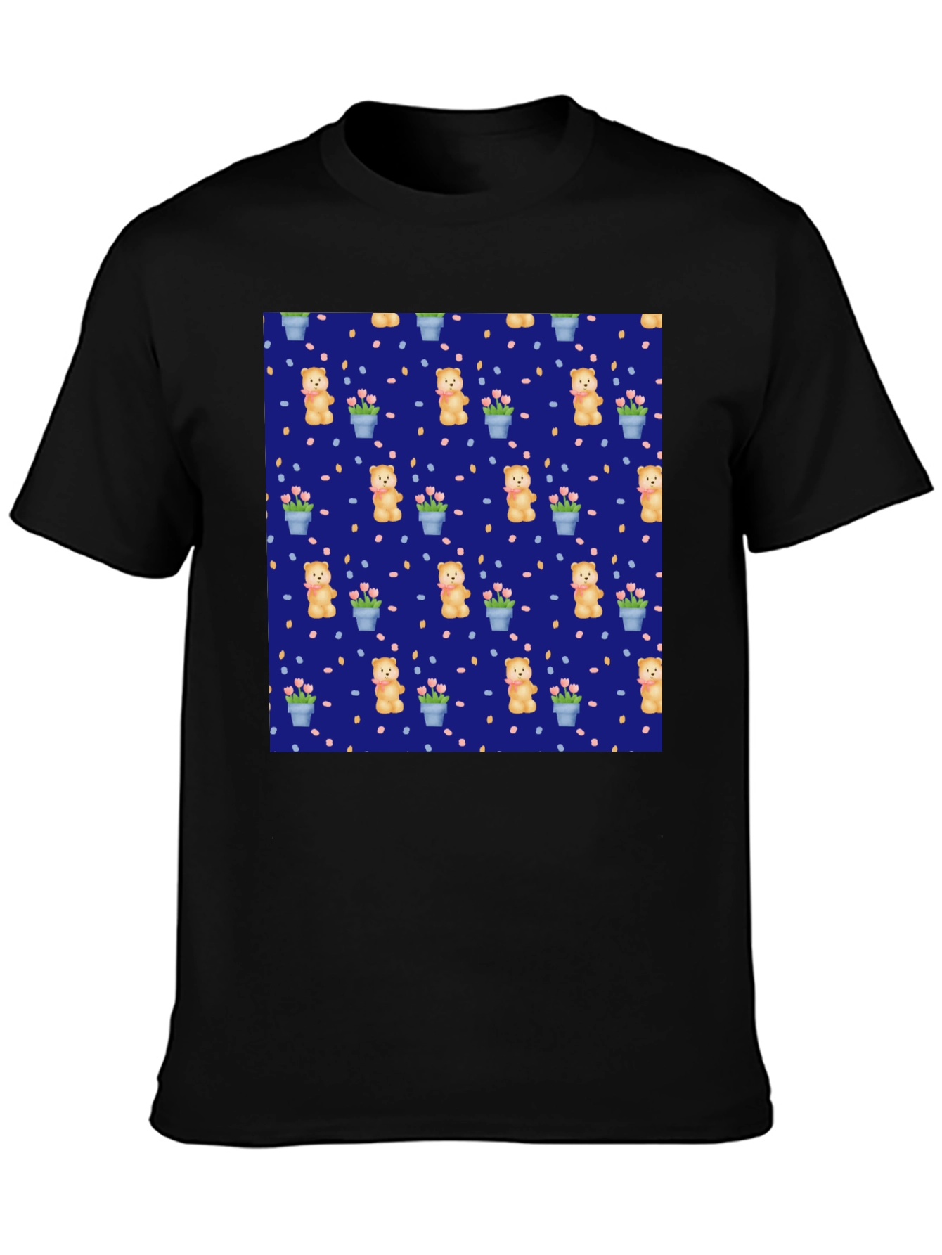 Teddy Bear & Flower Pattern Tee