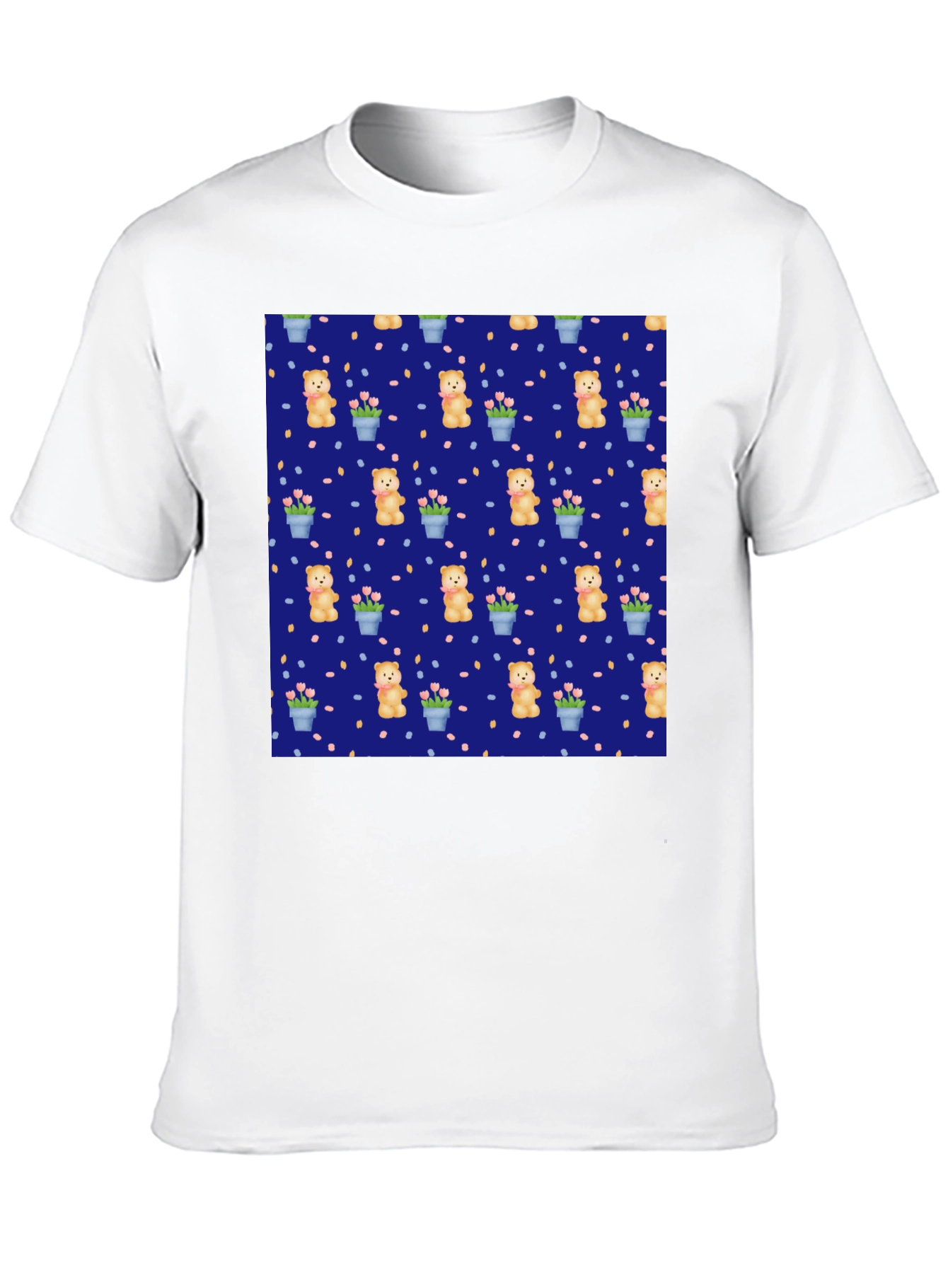 Teddy Bear & Flower Pattern Tee
