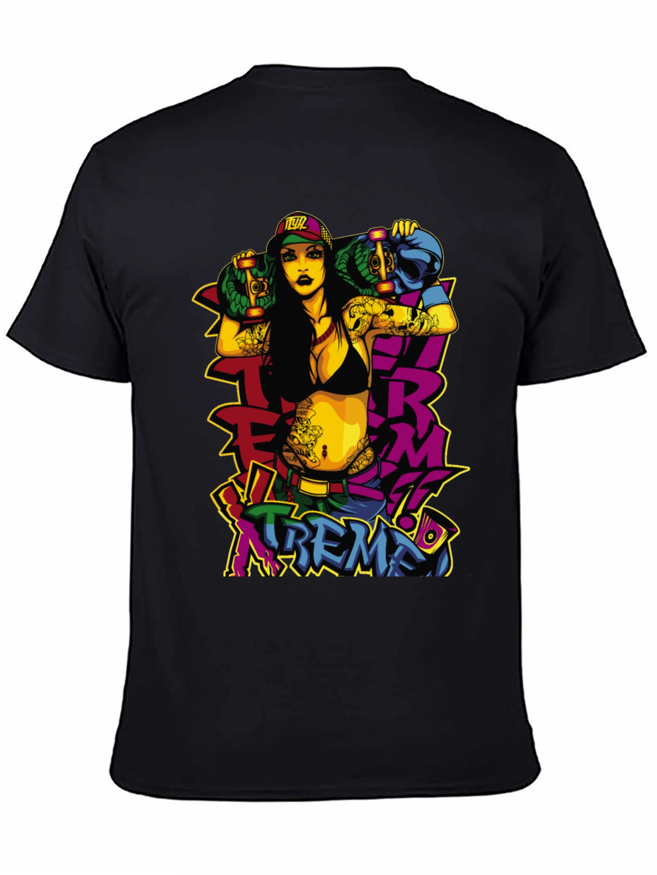 Edgy Skateboard Graphic Tee - XTREME Style