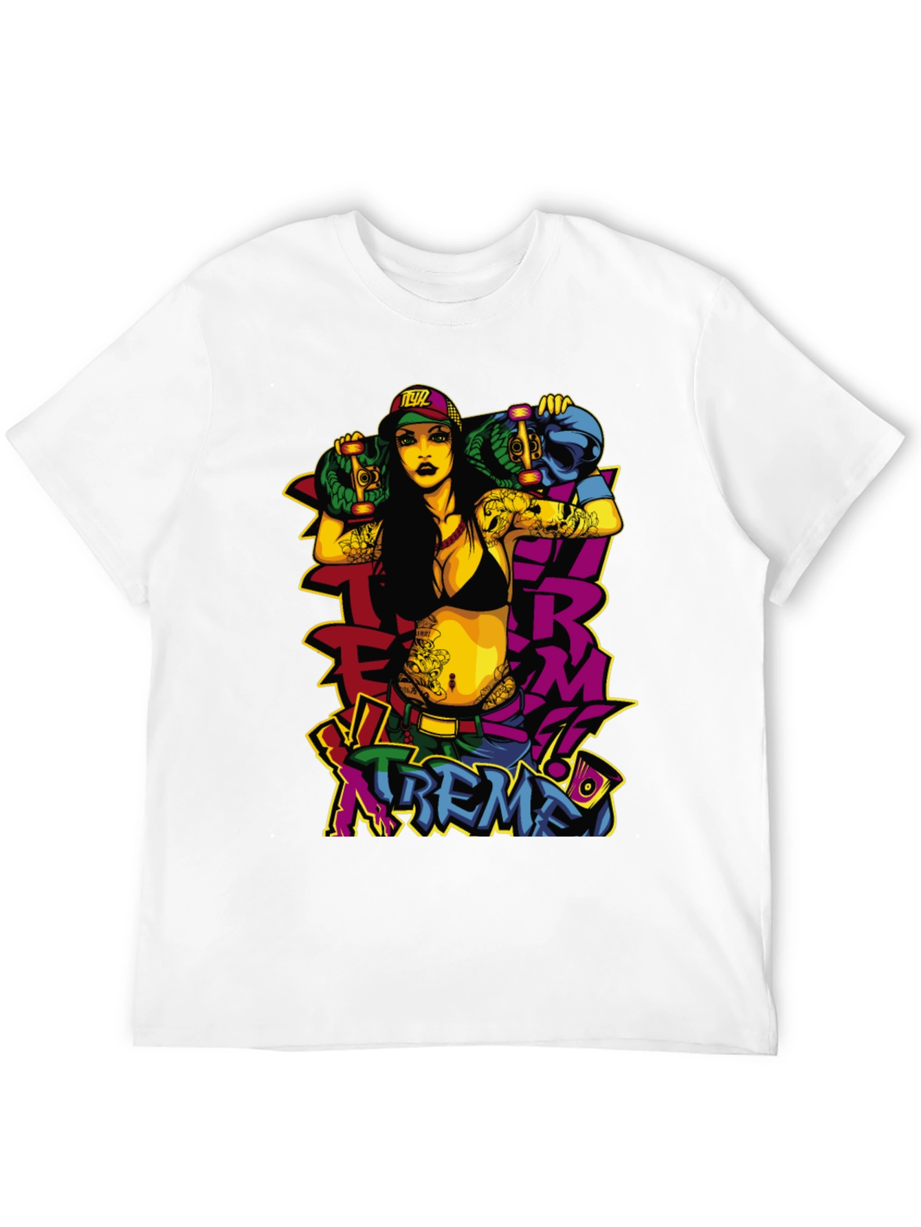 Edgy Skateboard Graphic Tee - XTREME Style