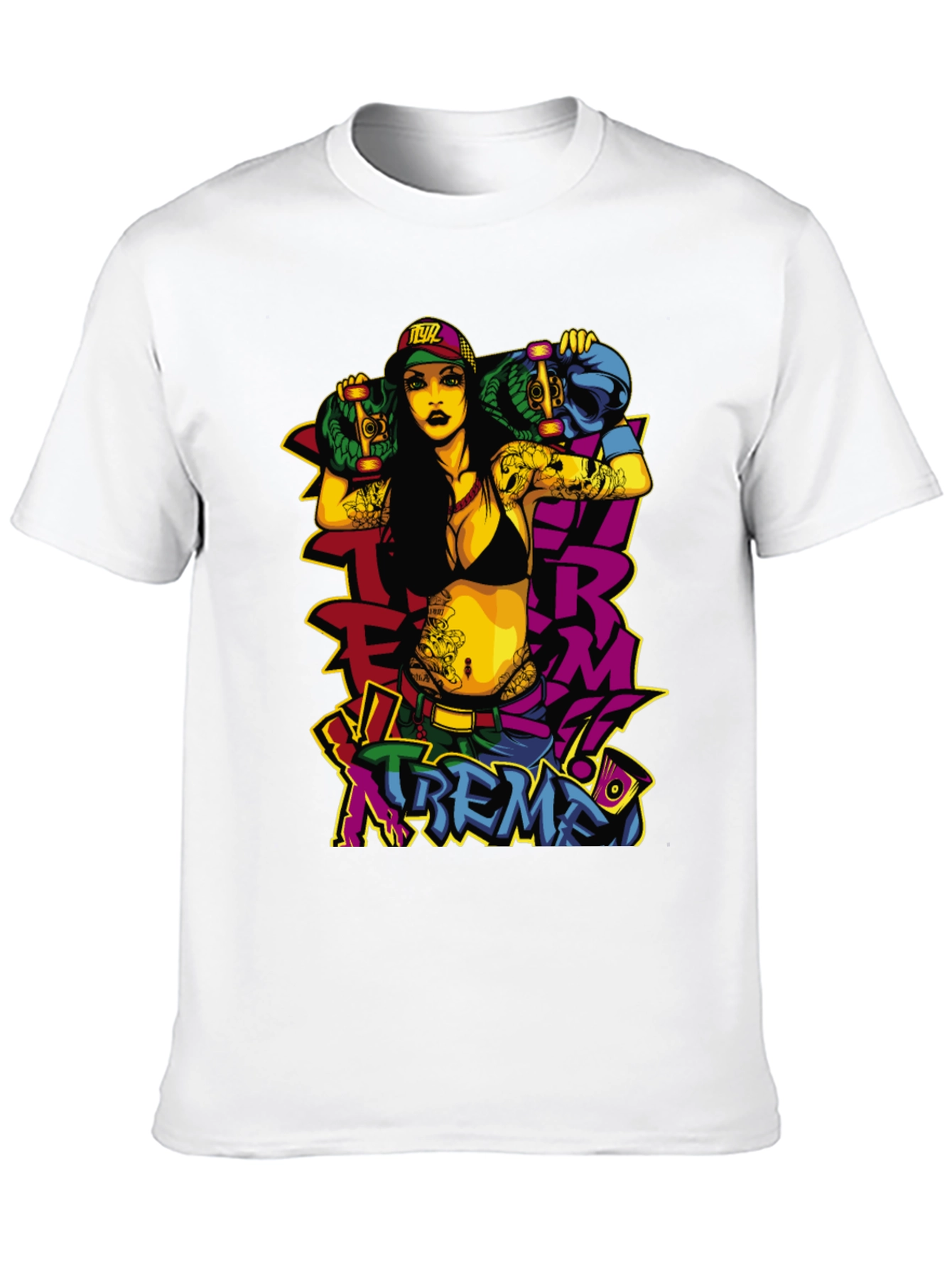Edgy Skateboard Graphic Tee - XTREME Style