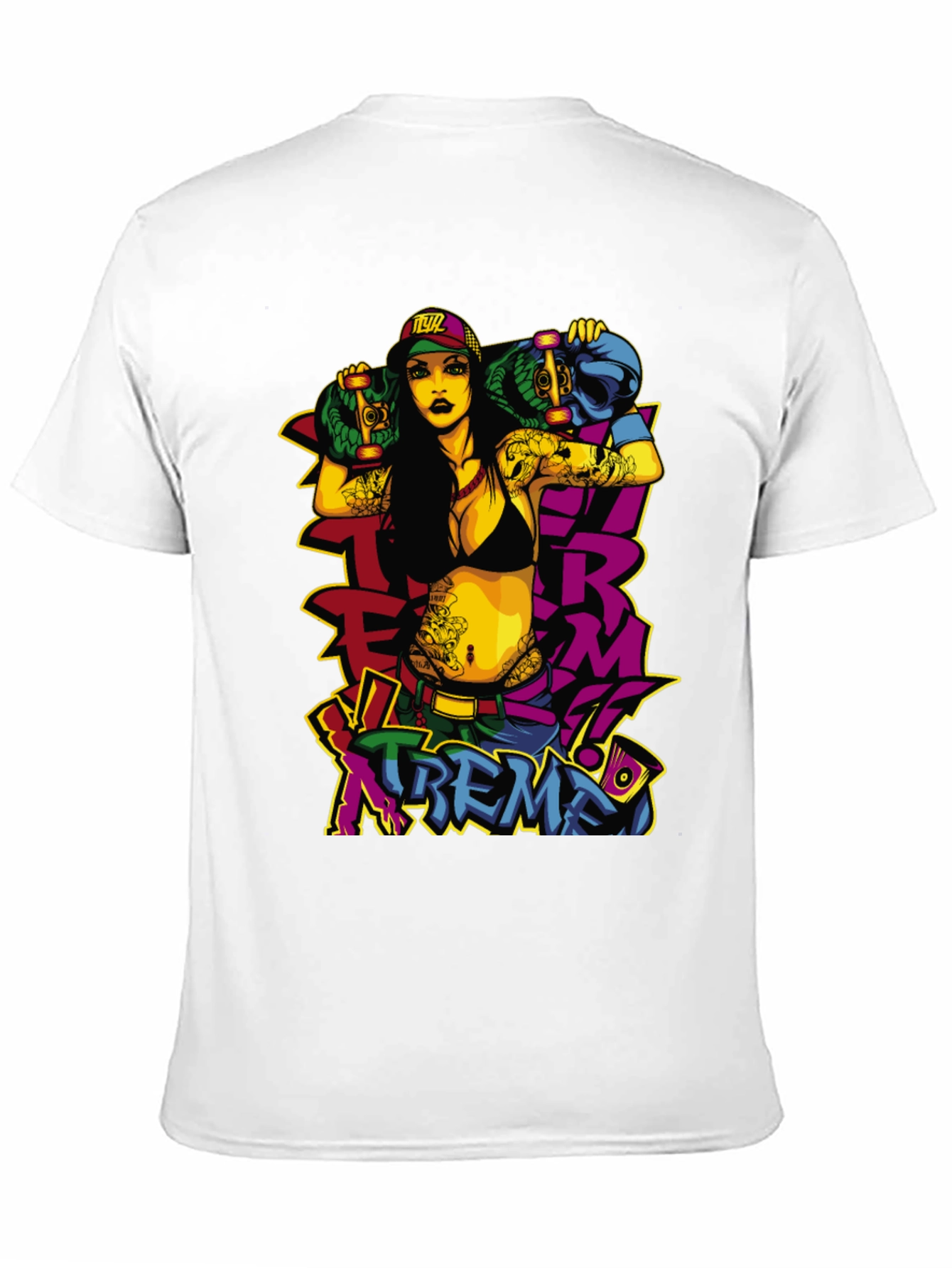 Edgy Skateboard Graphic Tee - XTREME Style