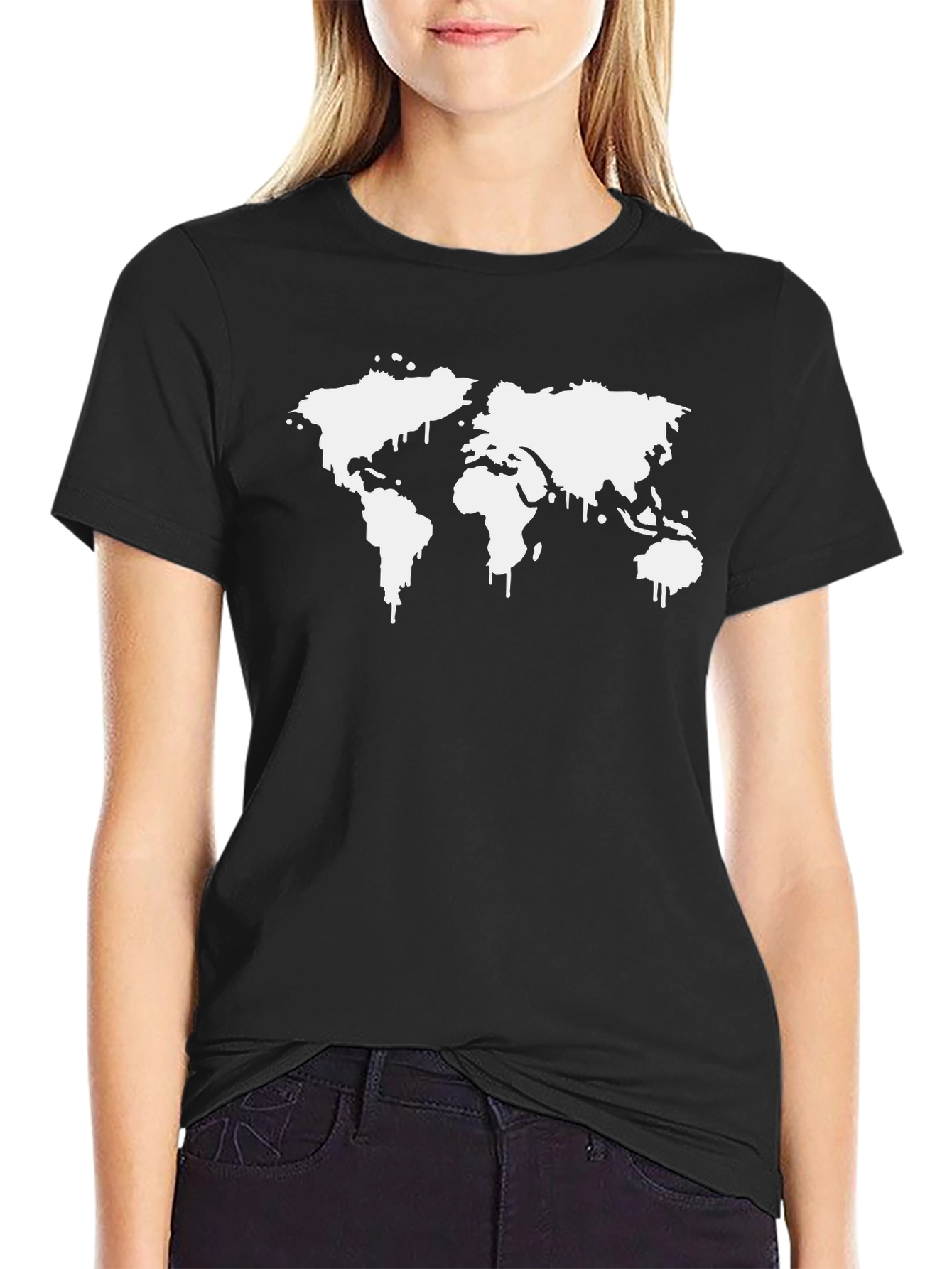 World Map Graphic Tee - Black