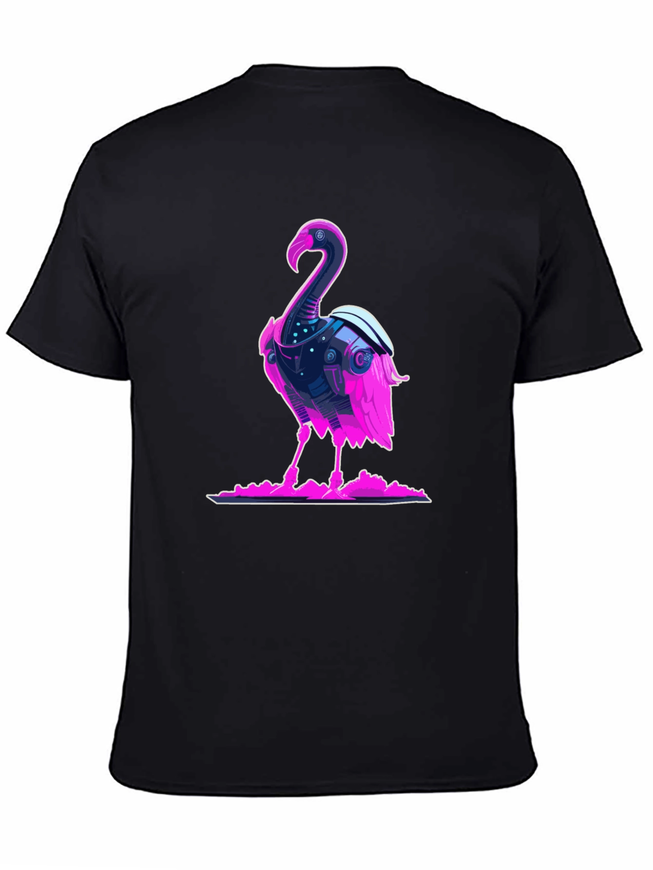 Cyberpunk Flamingo Graphic Tee - Cool Novelty T-Shirt