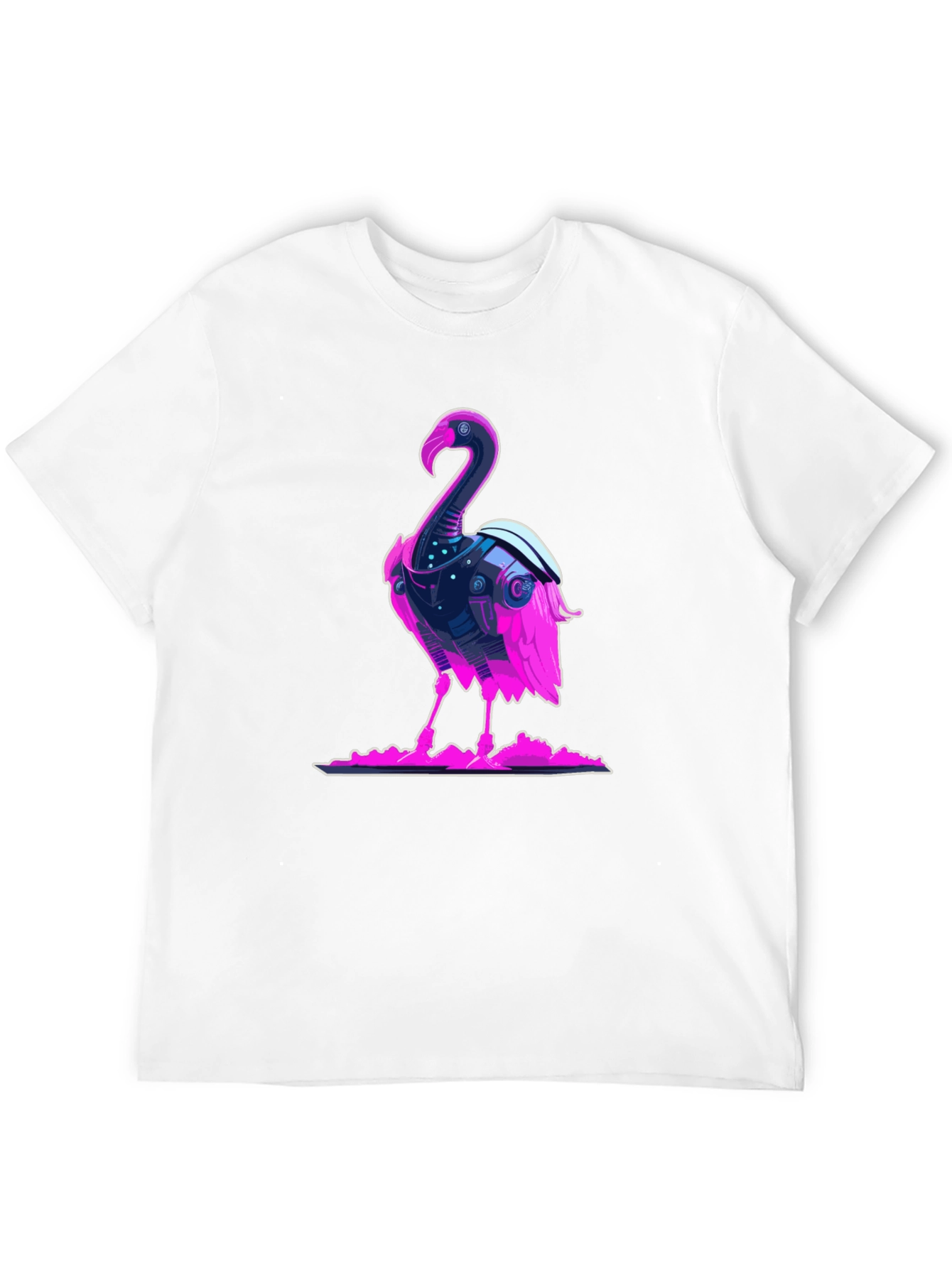 Cyberpunk Flamingo Graphic Tee - Cool Novelty T-Shirt