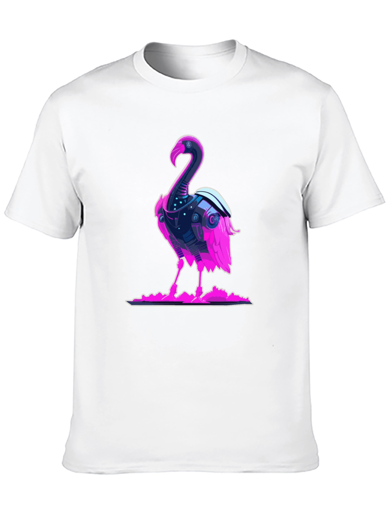 Cyberpunk Flamingo Graphic Tee - Cool Novelty T-Shirt