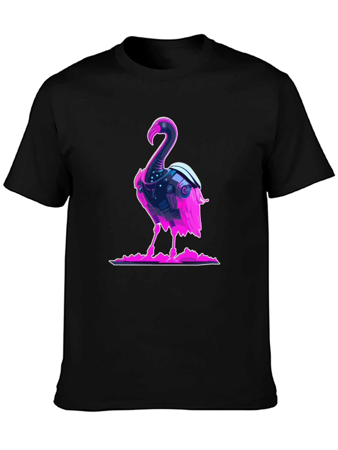 Cyberpunk Flamingo Graphic Tee - Cool Novelty T-Shirt