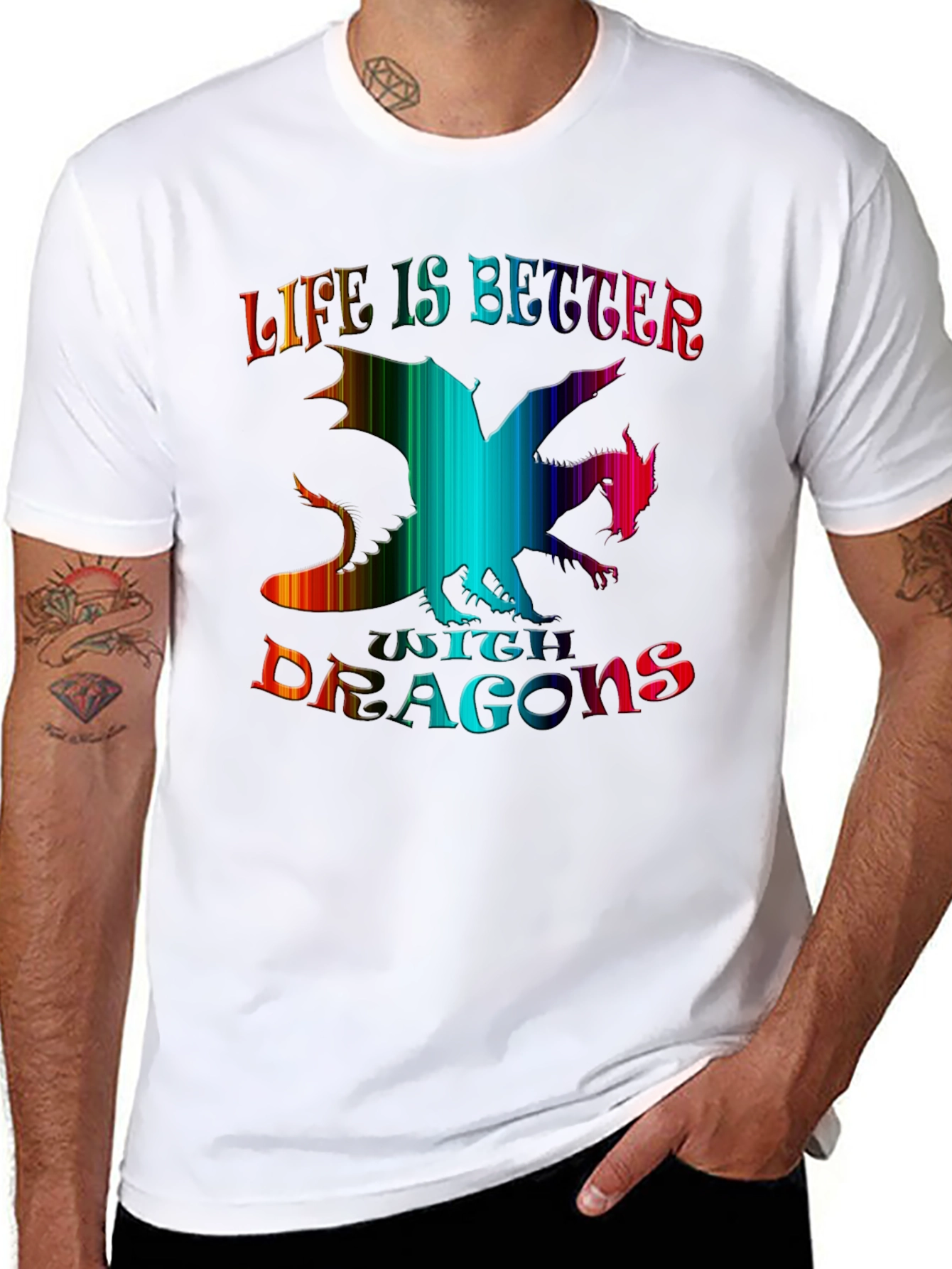 Life is Better with Dragons Black Graphic Tee