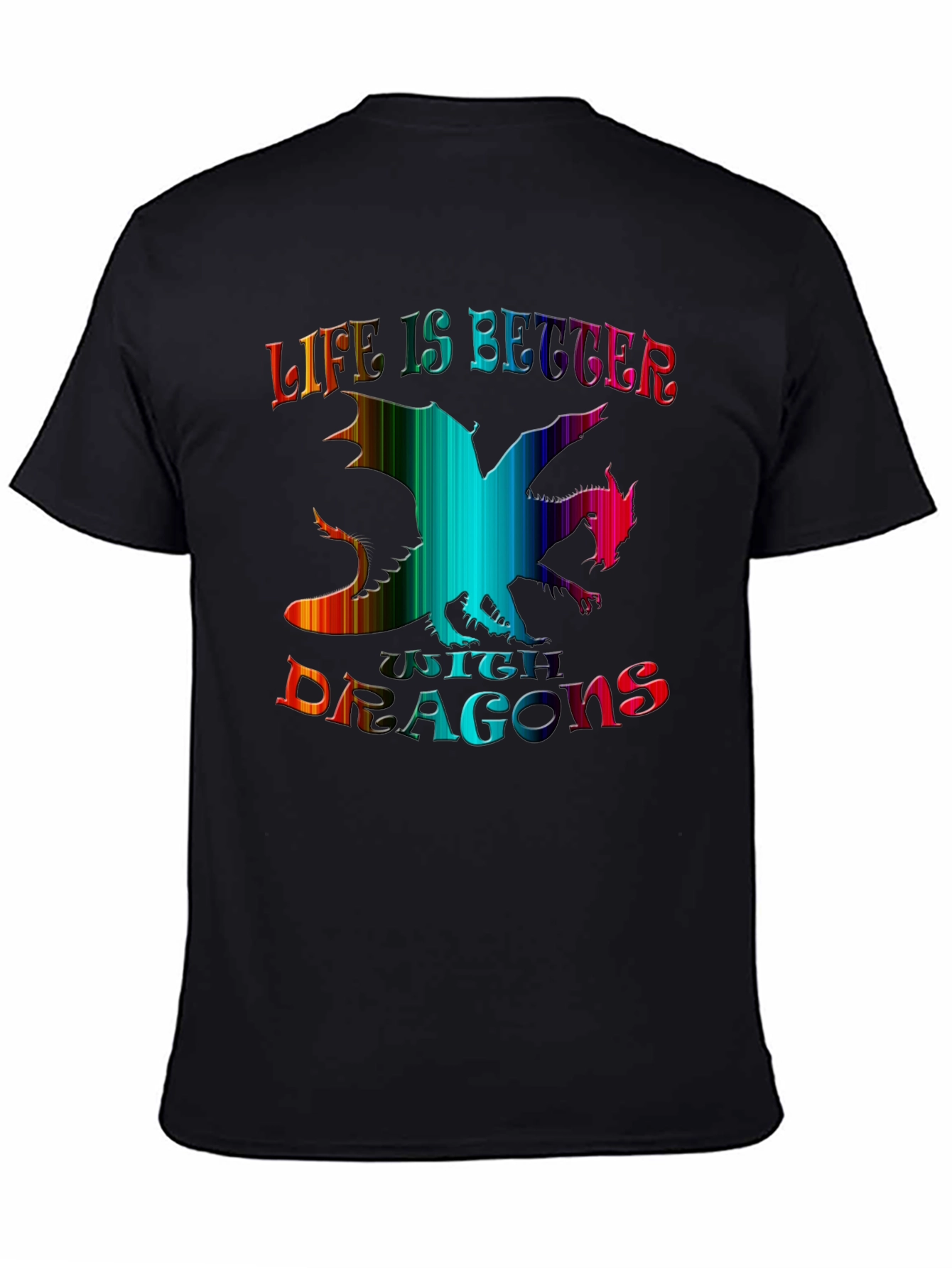 Life is Better with Dragons Black Graphic Tee