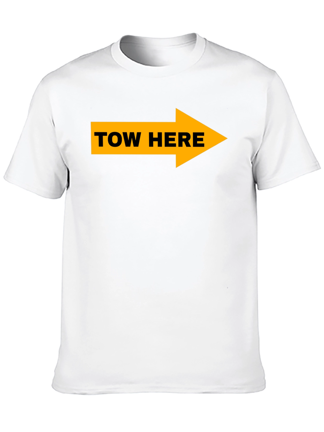 Tow Here Graphic Tee - Arrow Novelty T-Shirt