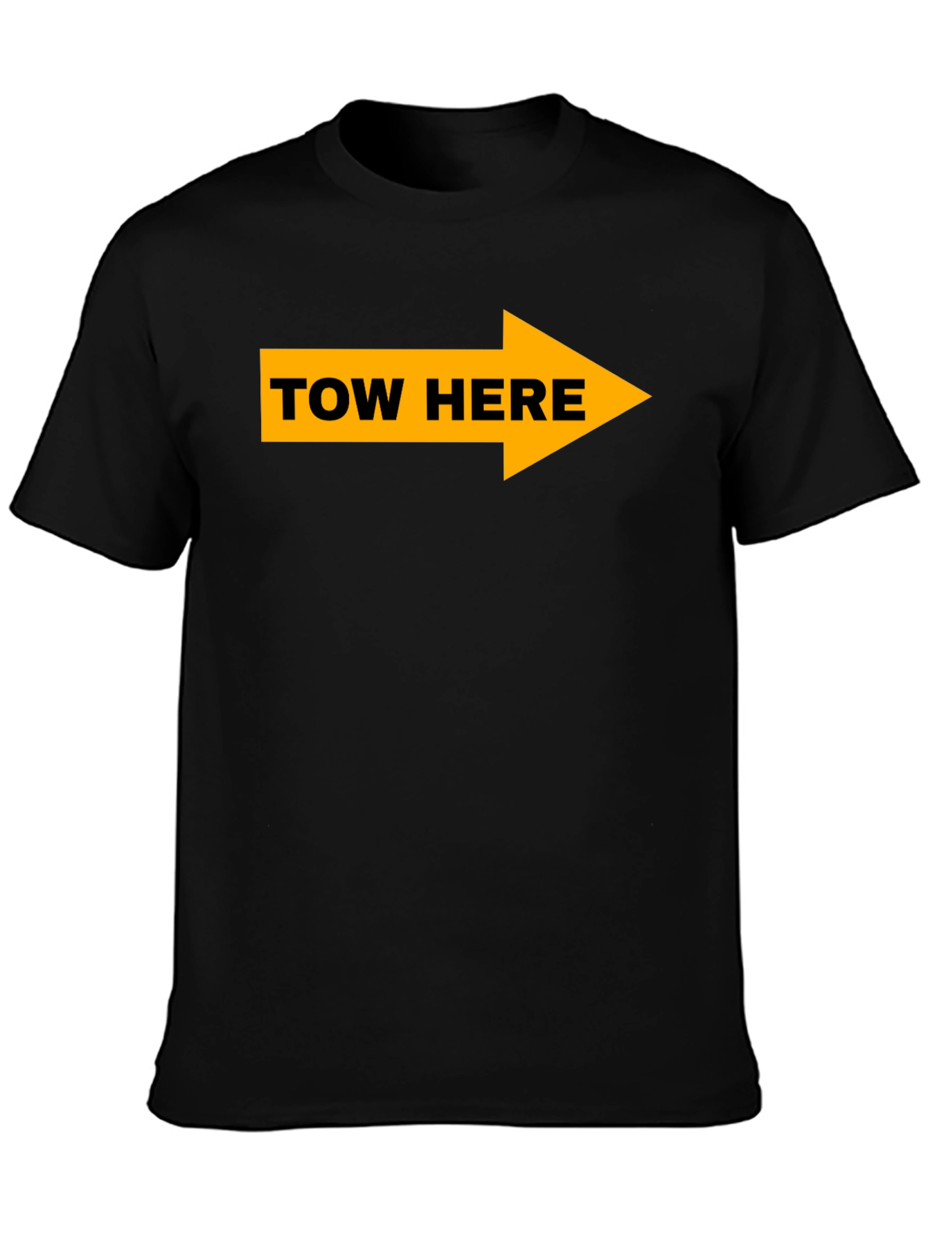 Tow Here Graphic Tee - Arrow Novelty T-Shirt