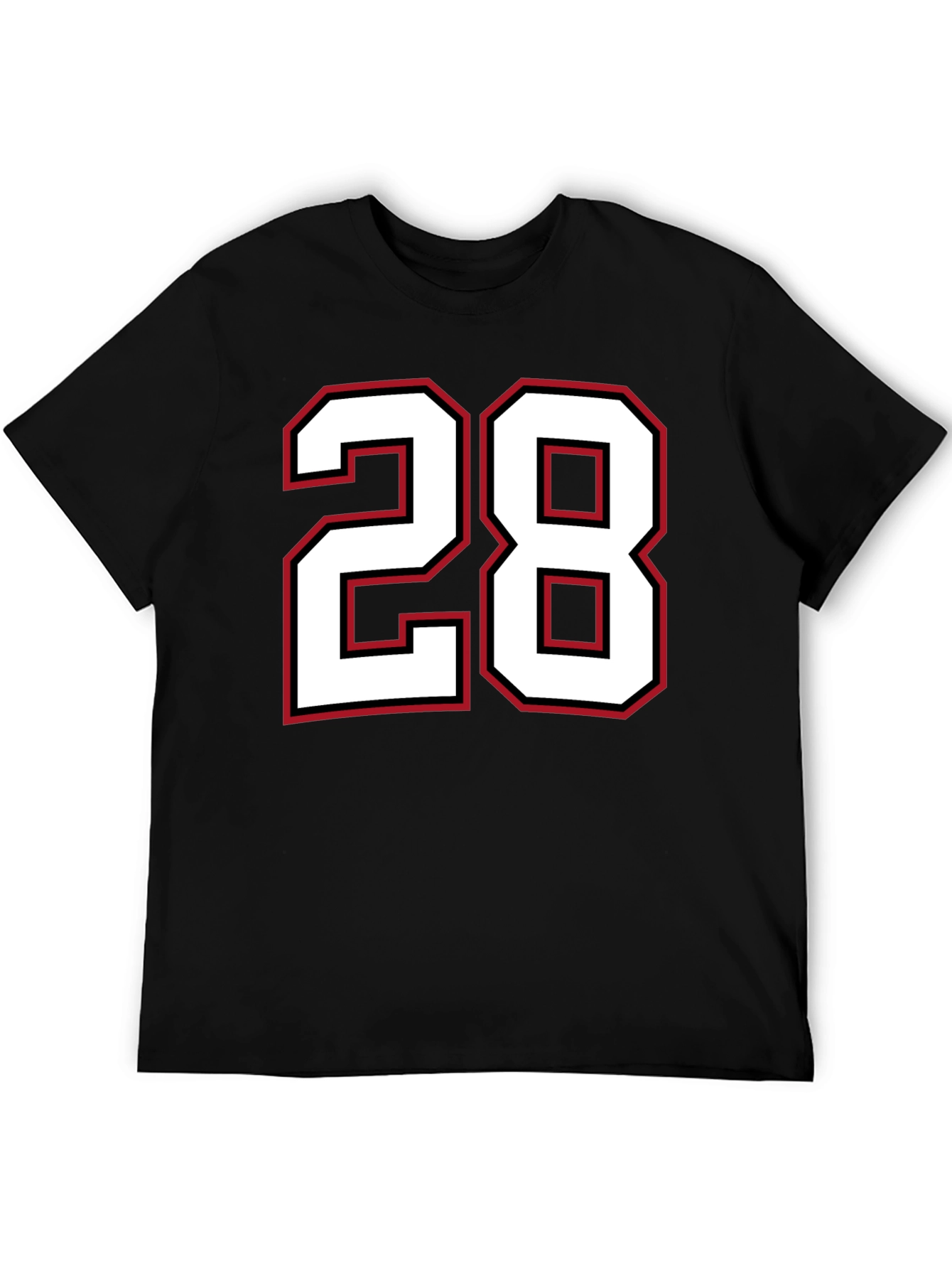 Black T-Shirt with Number 28 Graphic