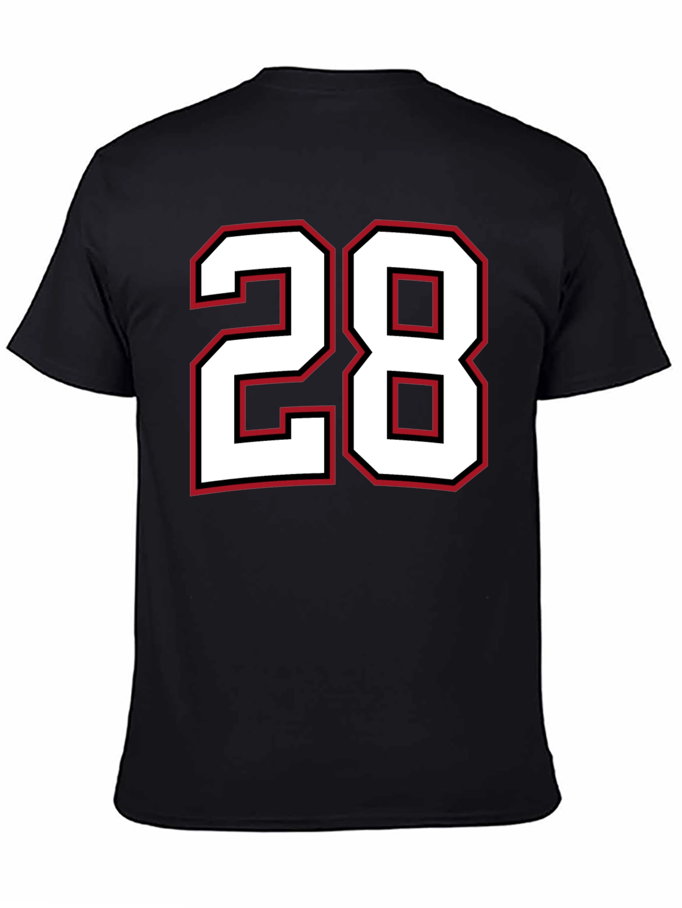Black T-Shirt with Number 28 Graphic
