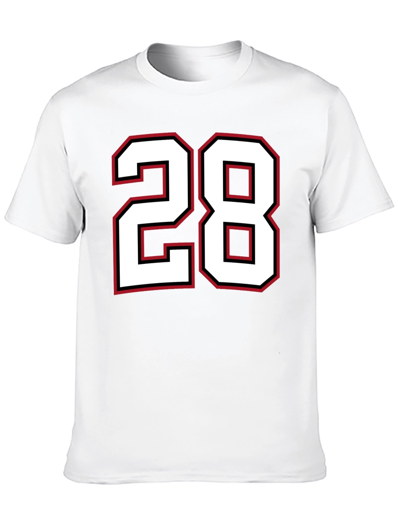 Black T-Shirt with Number 28 Graphic