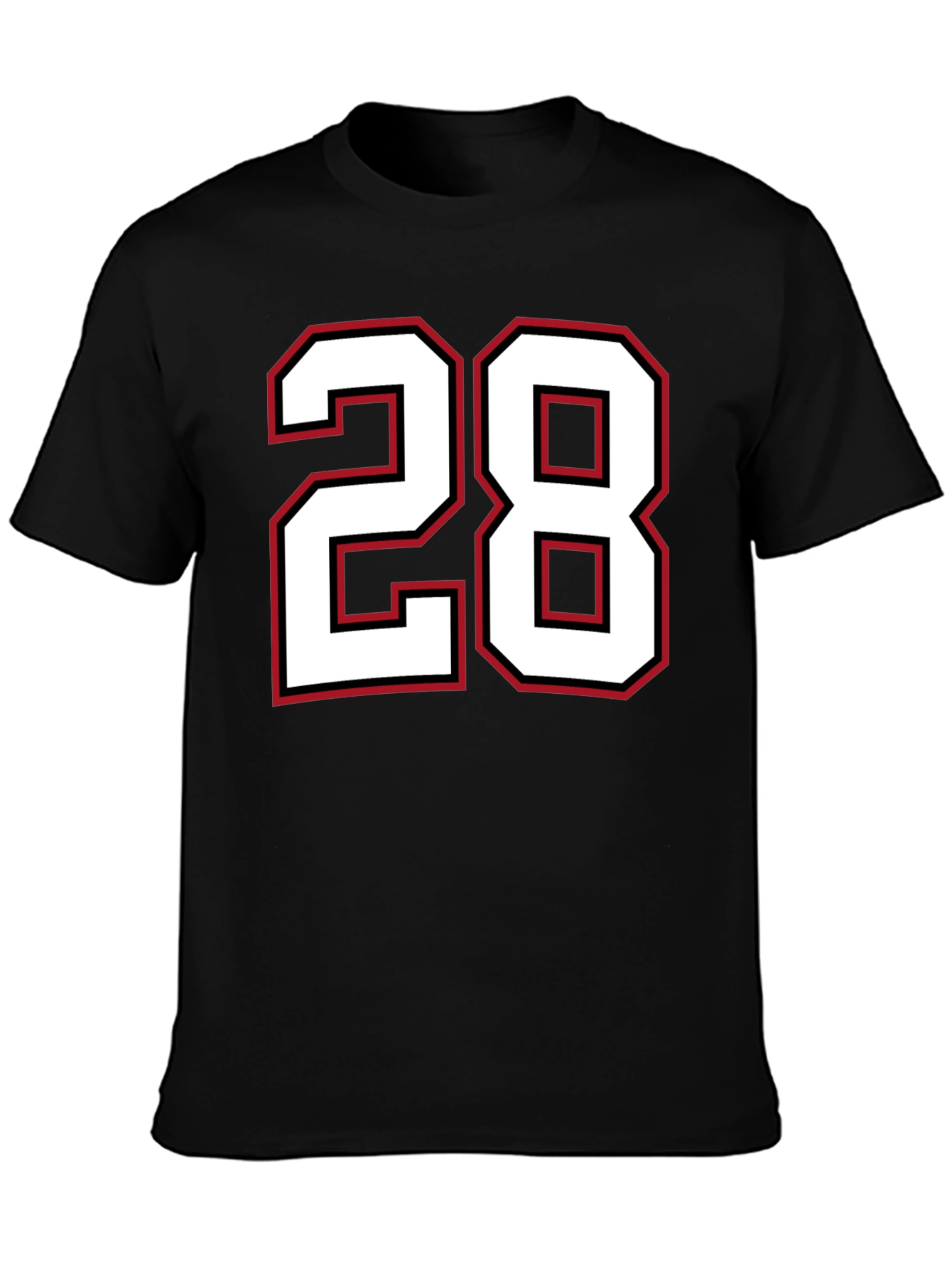 Black T-Shirt with Number 28 Graphic