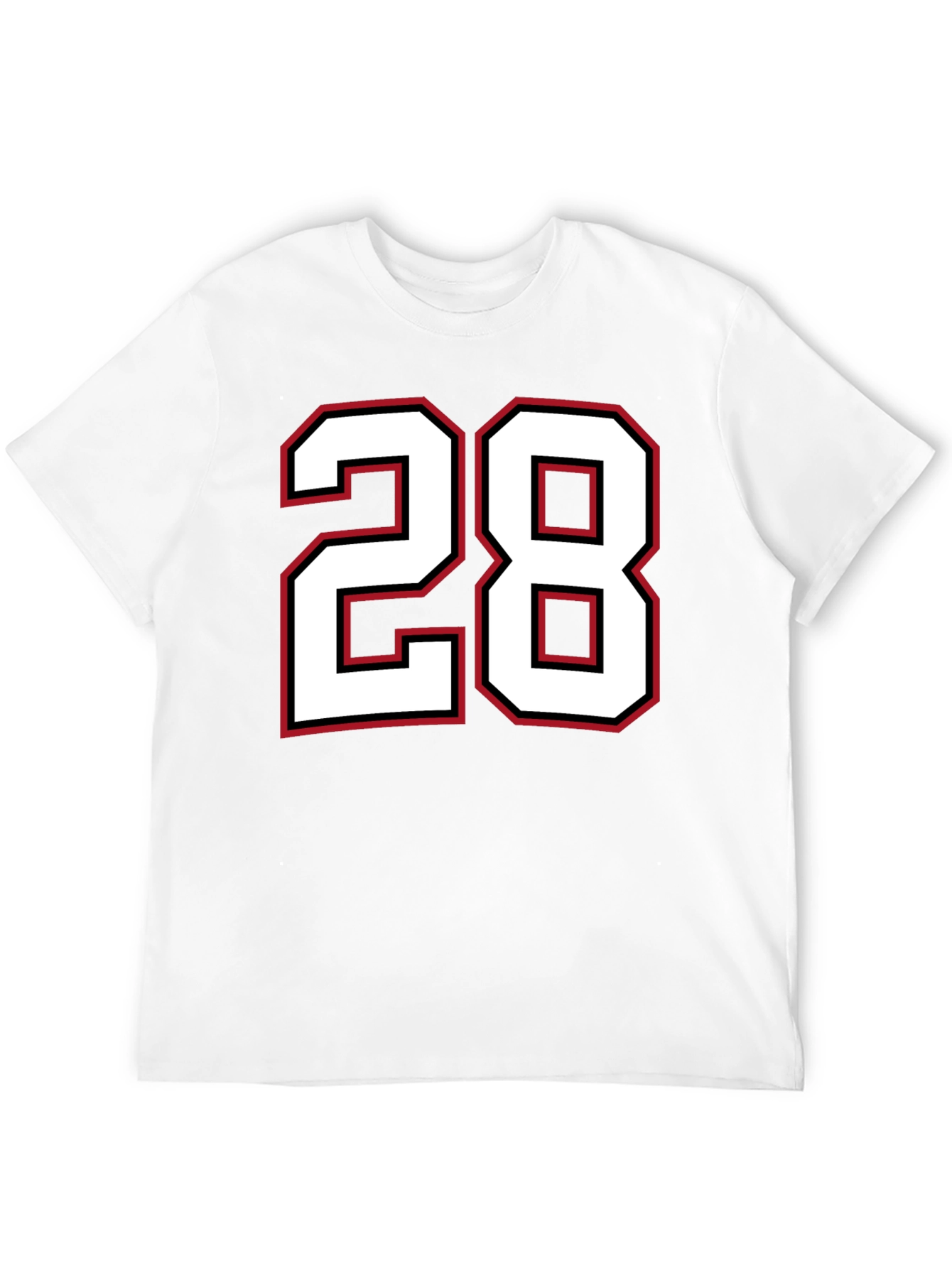 Black T-Shirt with Number 28 Graphic
