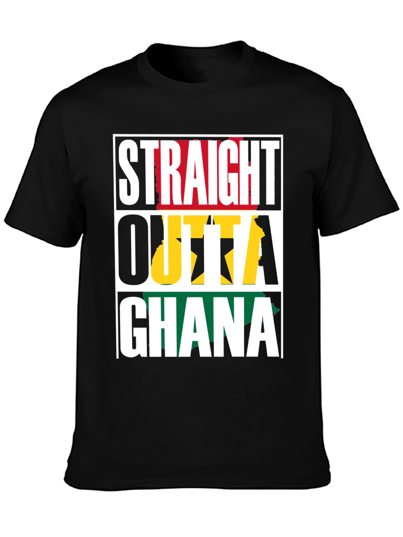 Straight Outta Ghana T-Shirt - Black