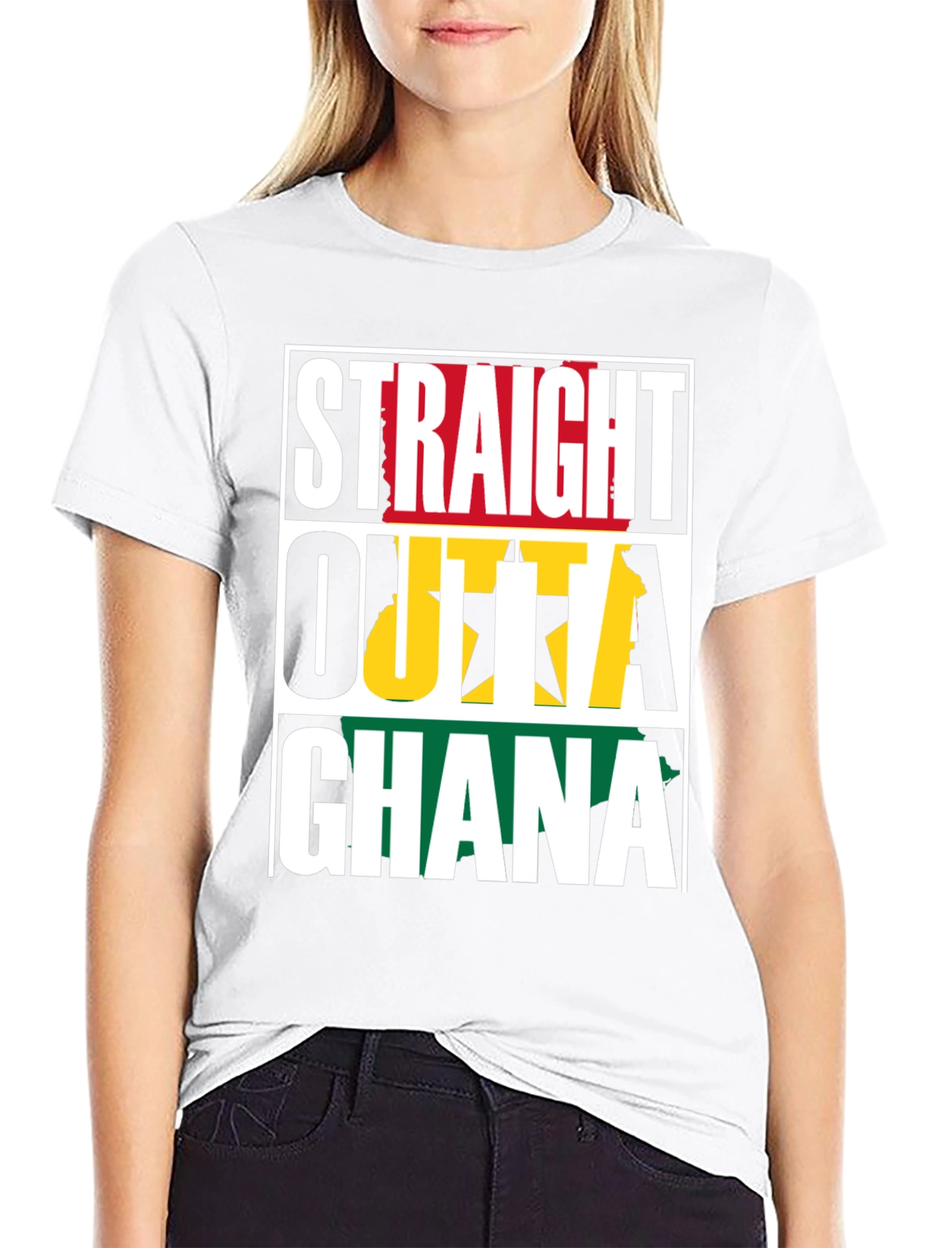 Straight Outta Ghana T-Shirt - Black