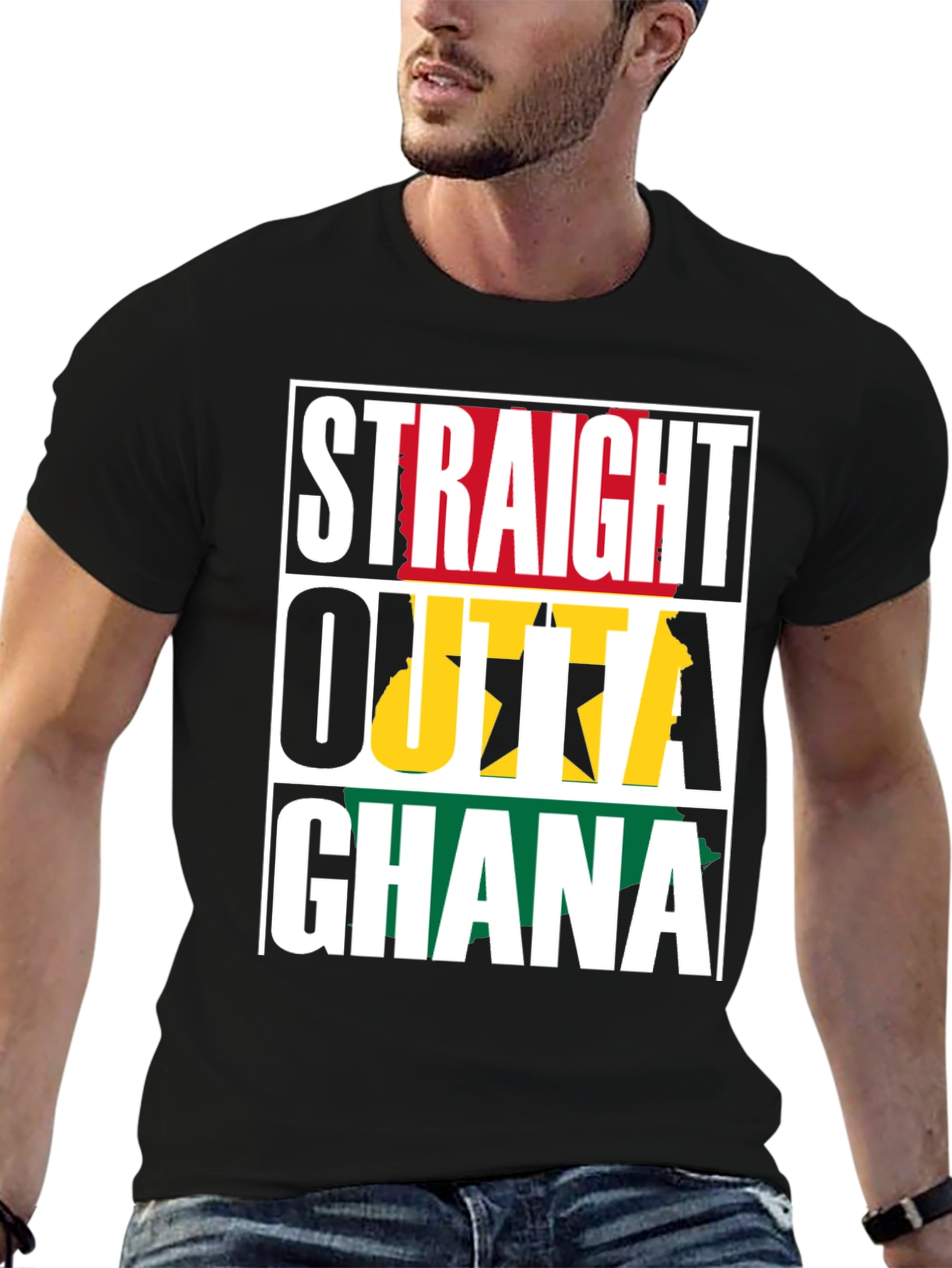 Straight Outta Ghana T-Shirt - Black