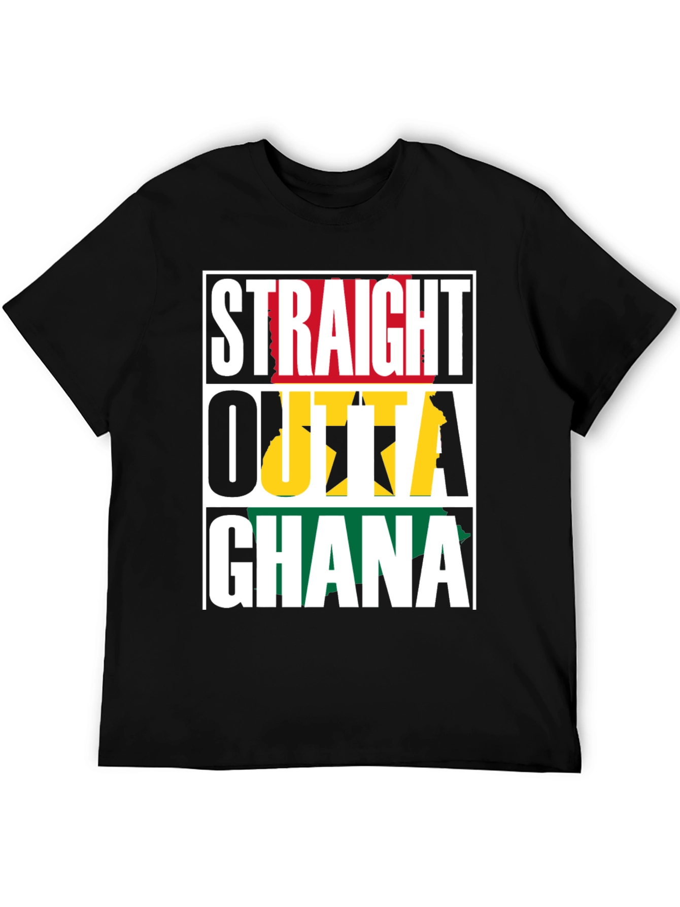 Straight Outta Ghana T-Shirt - Black
