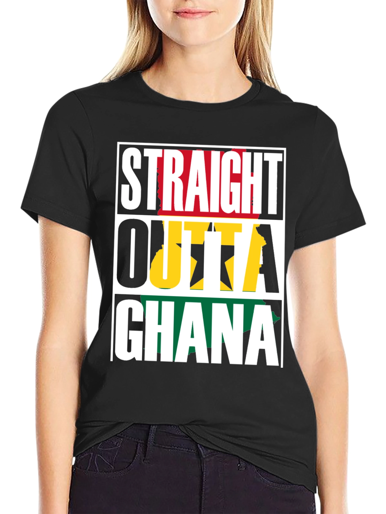 Straight Outta Ghana T-Shirt - Black