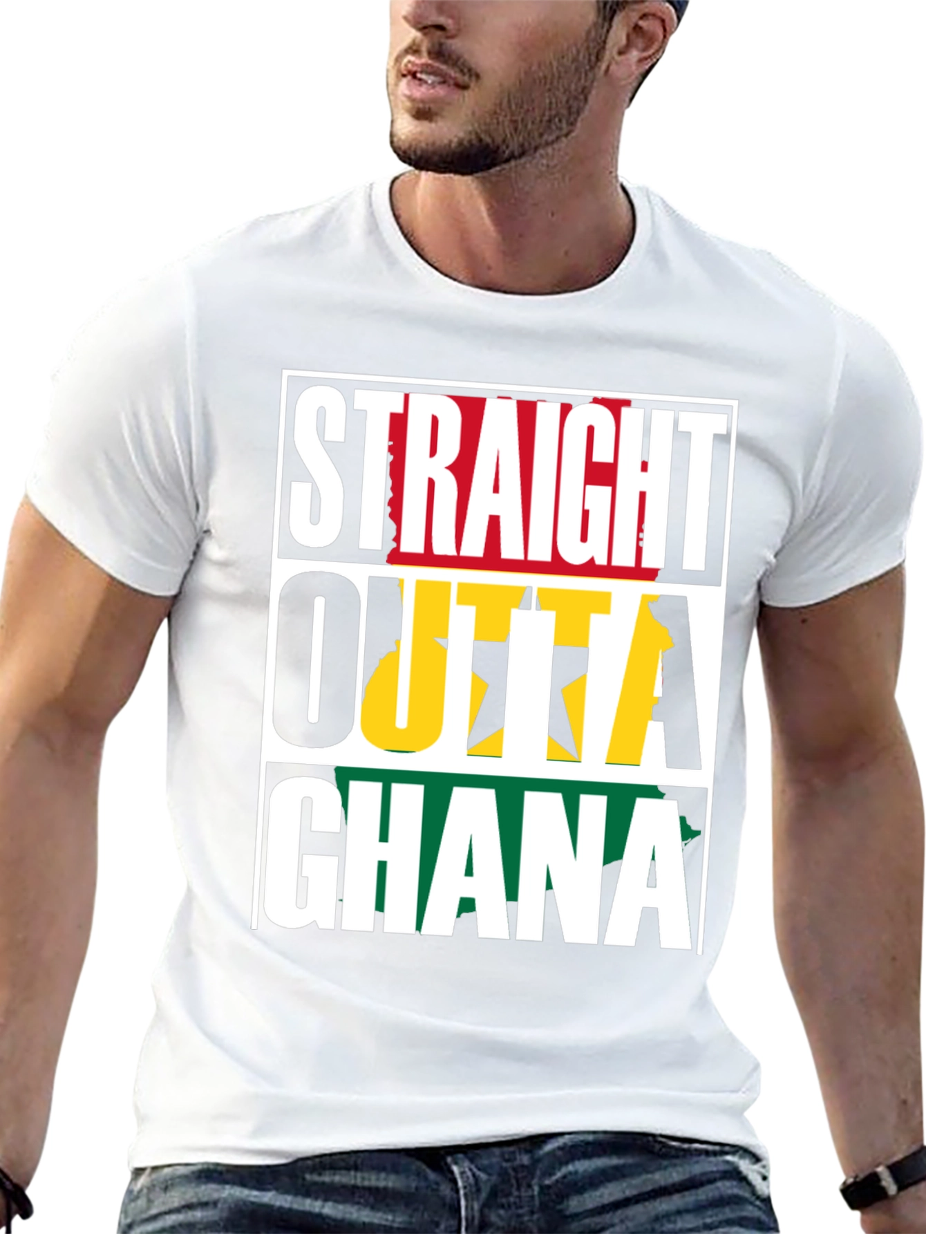 Straight Outta Ghana T-Shirt - Black