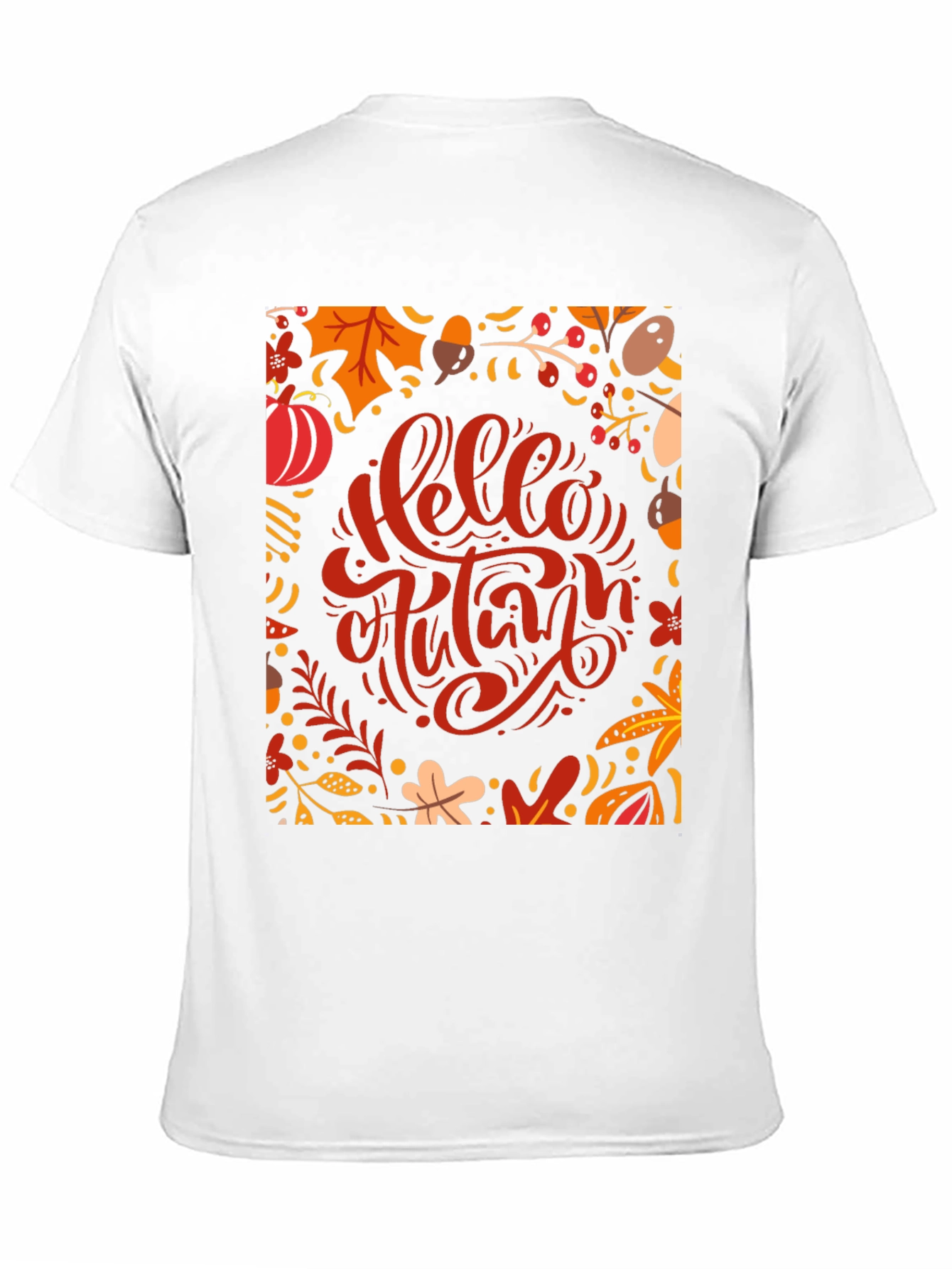Hello Autumn Graphic Tee - Black Cotton T-Shirt
