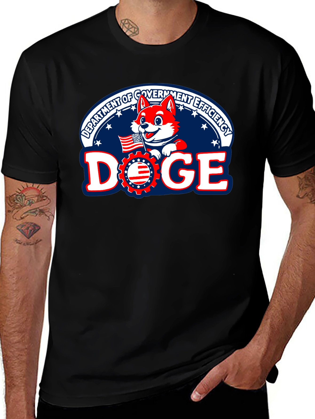 DOGE Department Government Efficiency Black T-Shirt