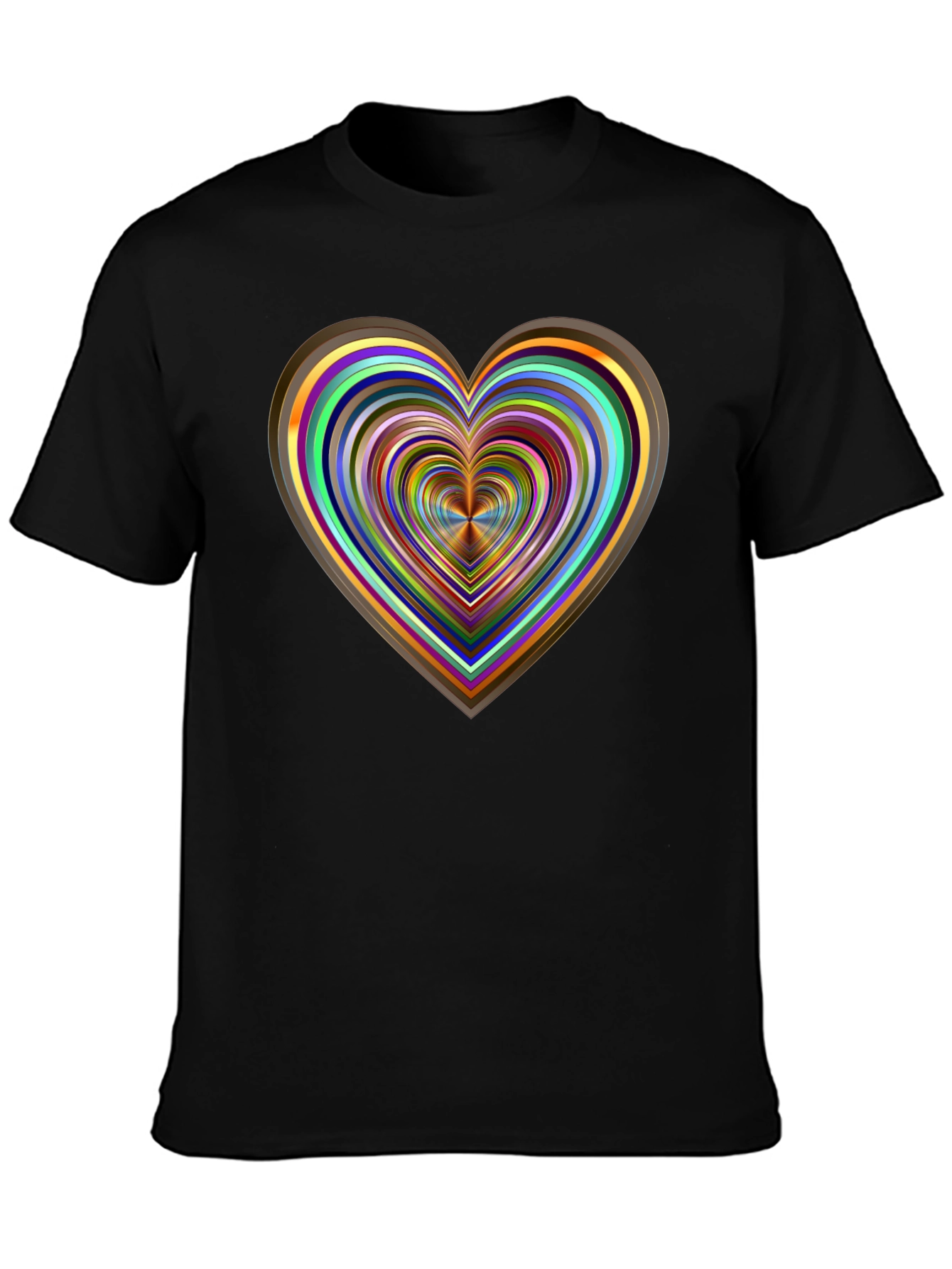 Abstract Heart Graphic Tee - Stylish Mens Black T-Shirt