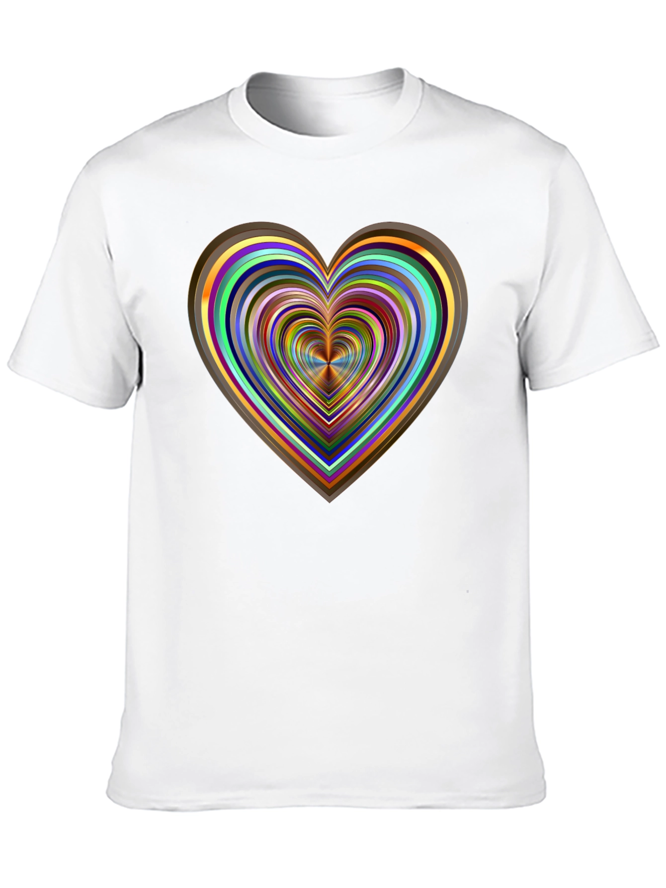 Abstract Heart Graphic Tee - Stylish Mens Black T-Shirt