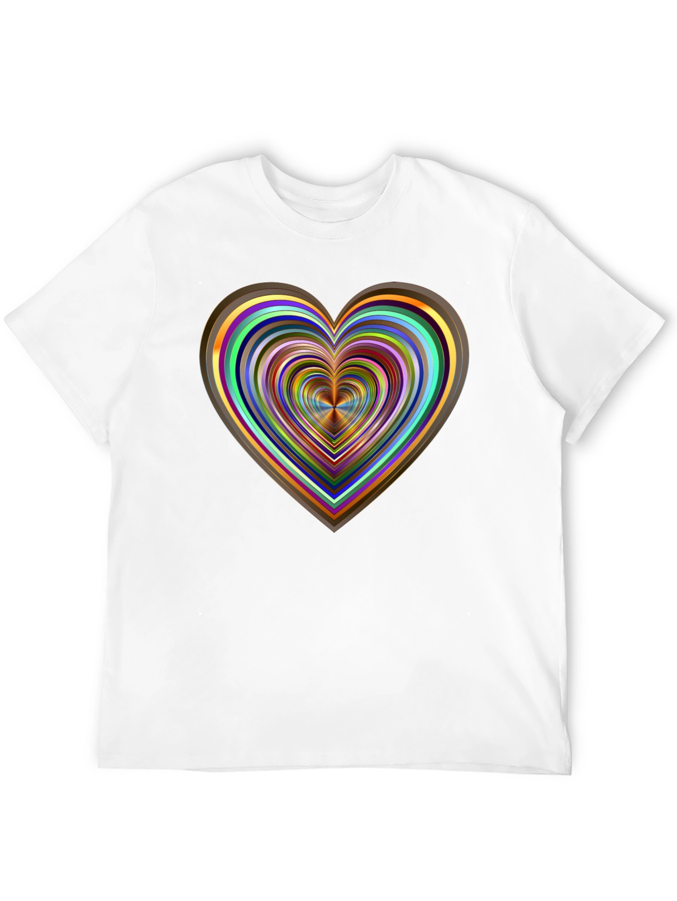 Abstract Heart Graphic Tee - Stylish Mens Black T-Shirt