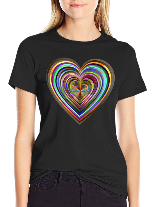 Abstract Heart Graphic Tee - Stylish Mens Black T-Shirt